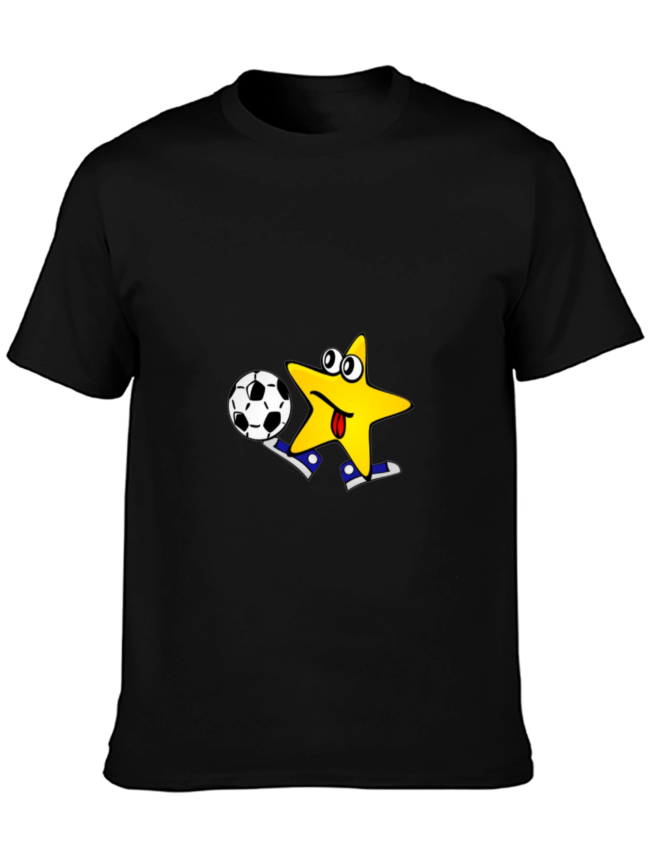 Black Funny Star Soccer T-Shirt - Kick Off in Style! view 3