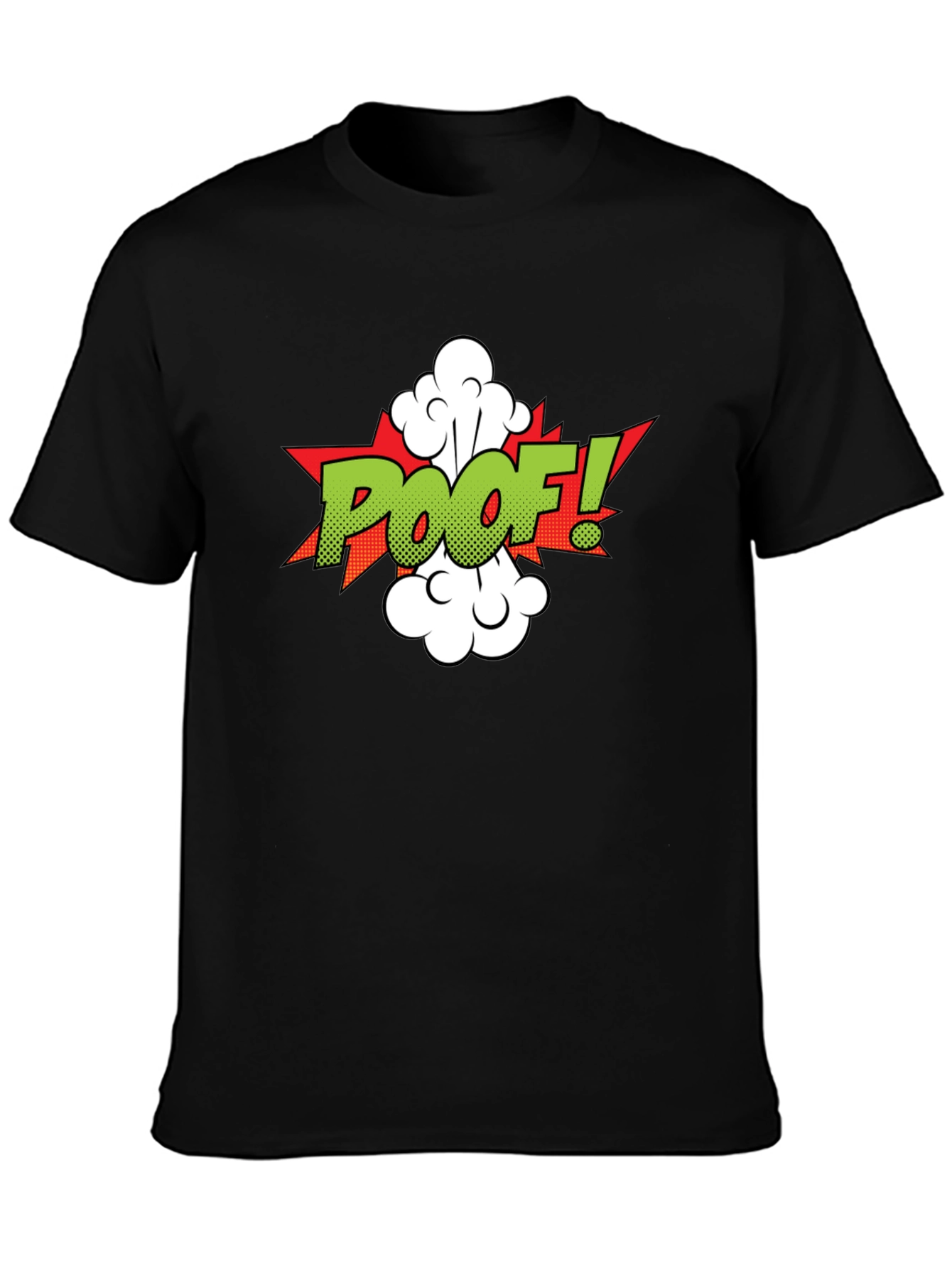 Black Poof! Comic-Style Graphic T-Shirt view 3