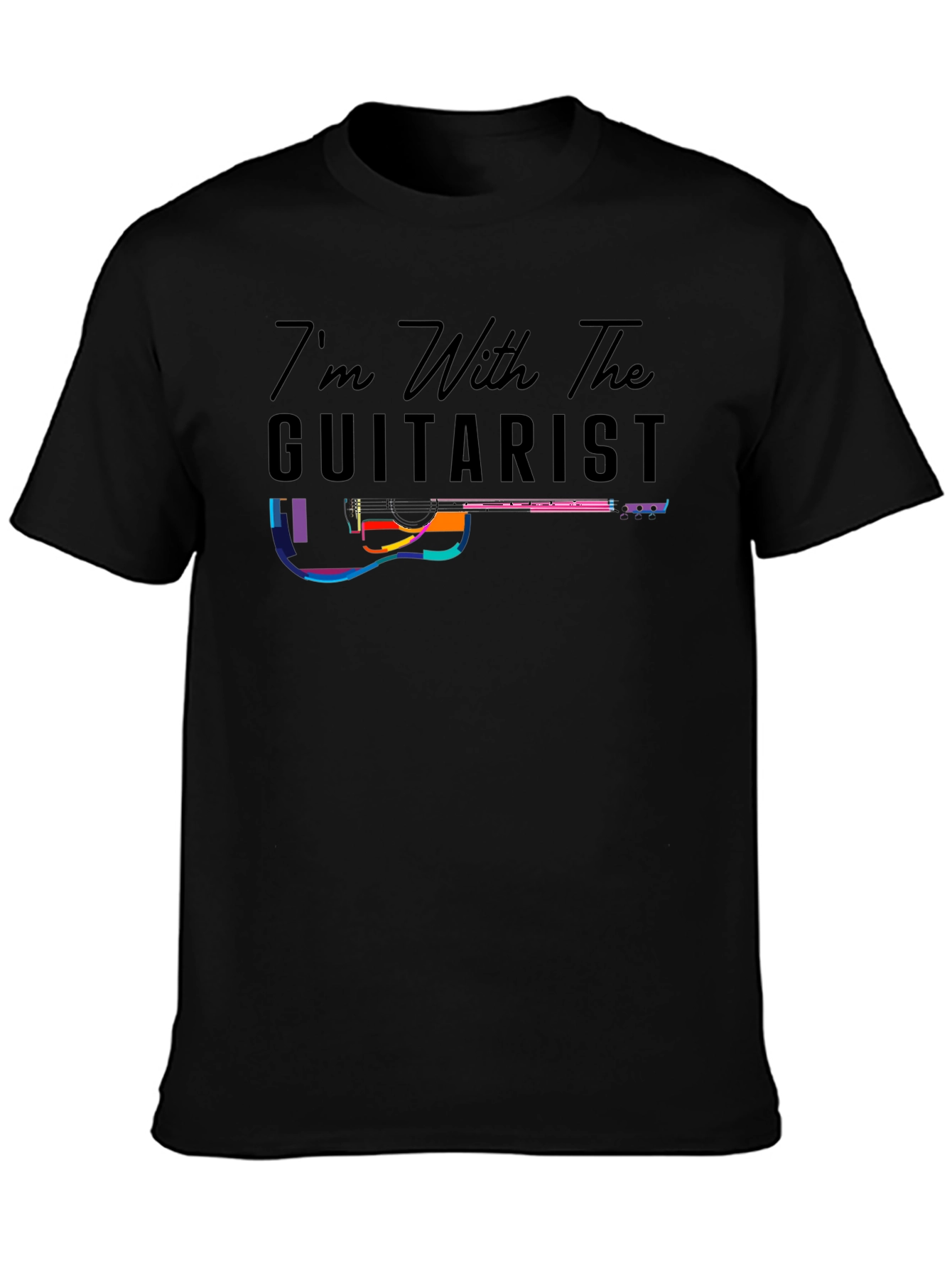 Black I'm With The Guitarist Graphic T-Shirt view 3