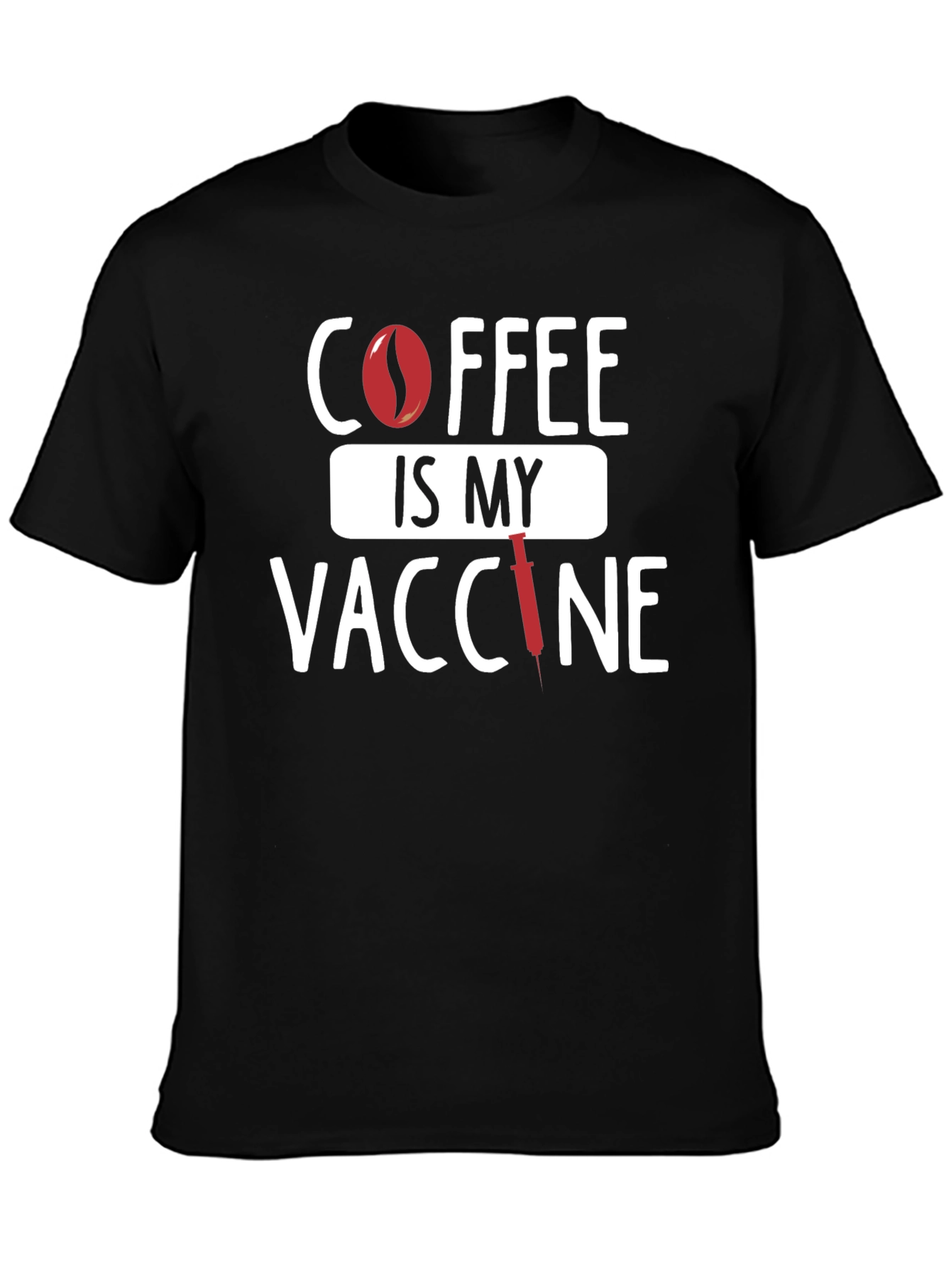 Black Coffee Is My Vaccine T-Shirt - Unisex Cotton Tee view 3