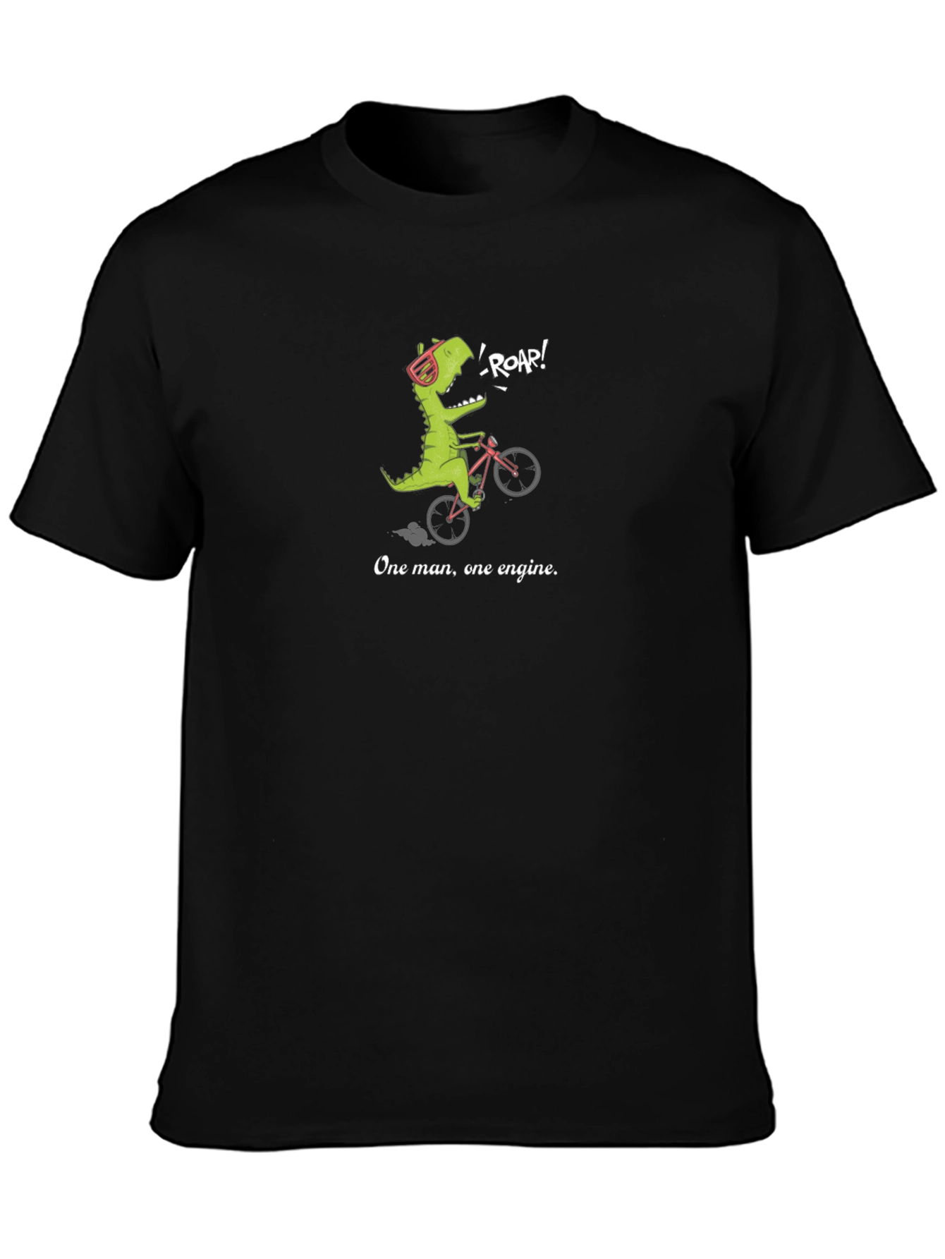 Black Dino Biking T-Shirt - One Man, One Engine view 3