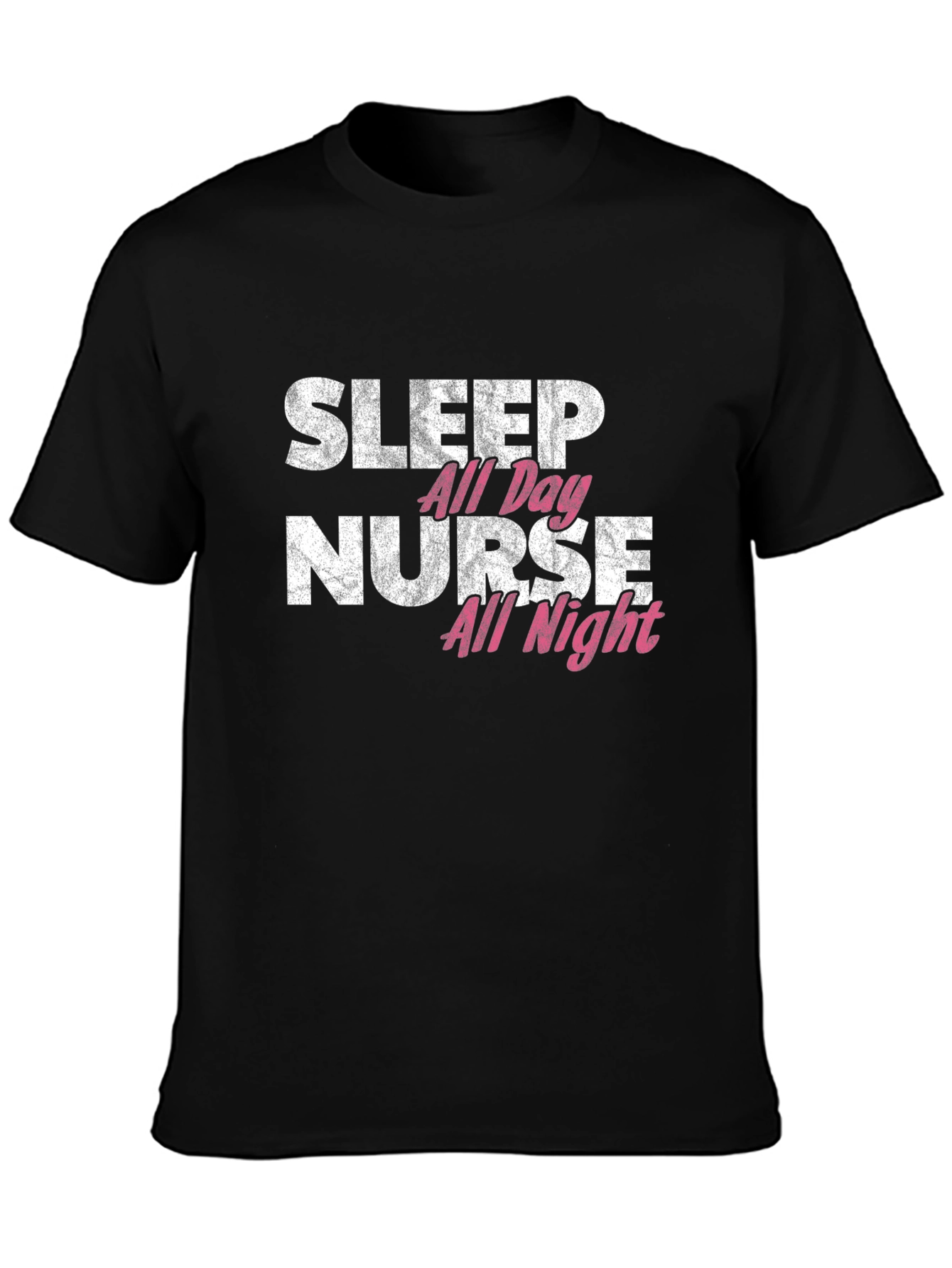 Black Sleep All Day Nurse All Night Graphic Tee view 3