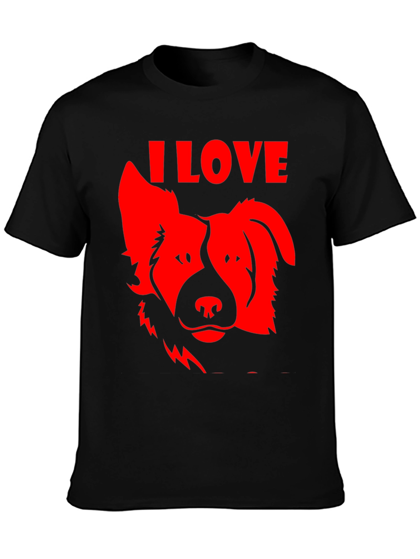 Black I Love Dogs Graphic Tee - Black view 3