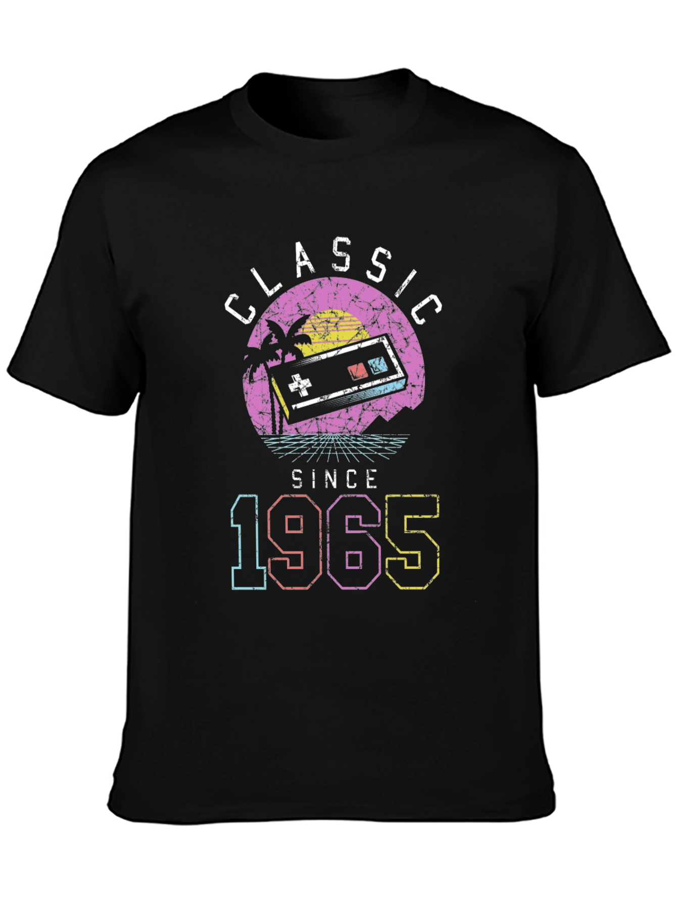 Black Retro Classic Since 1965 Gaming T-Shirt view 3