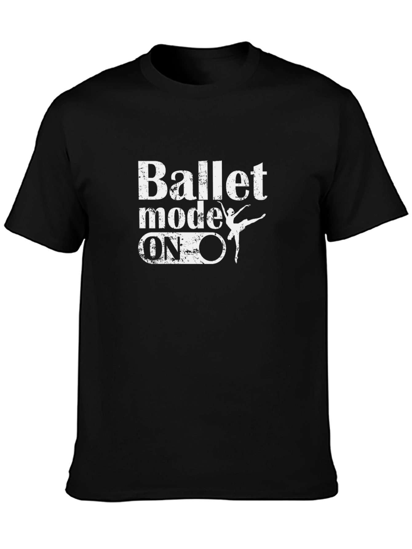 Black Ballet Mode On T-Shirt - Dancer Gift view 3