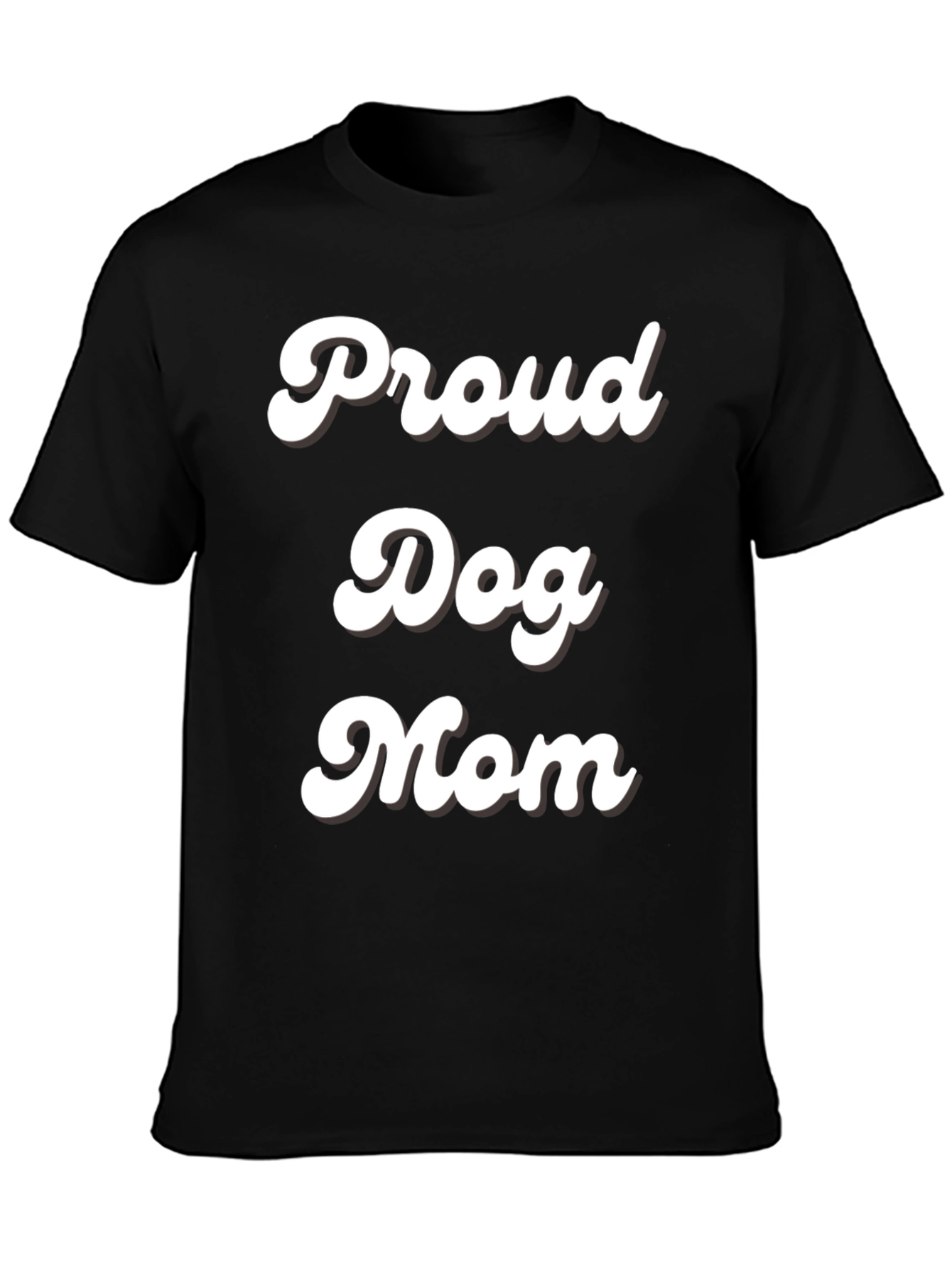 Black Proud Dog Mom Black T-Shirt view 3