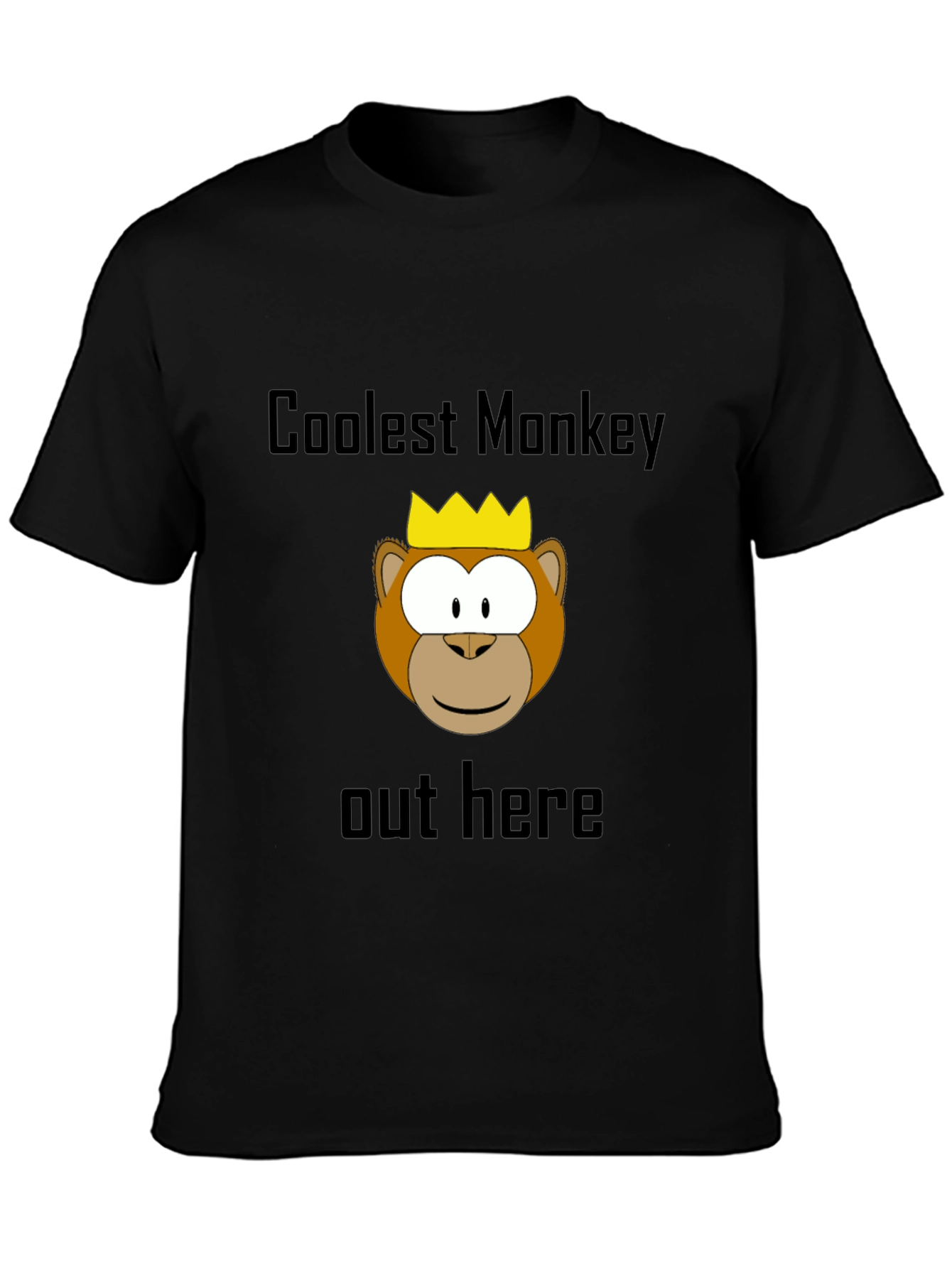 Black Coolest Monkey Graphic Tee - Black view 3