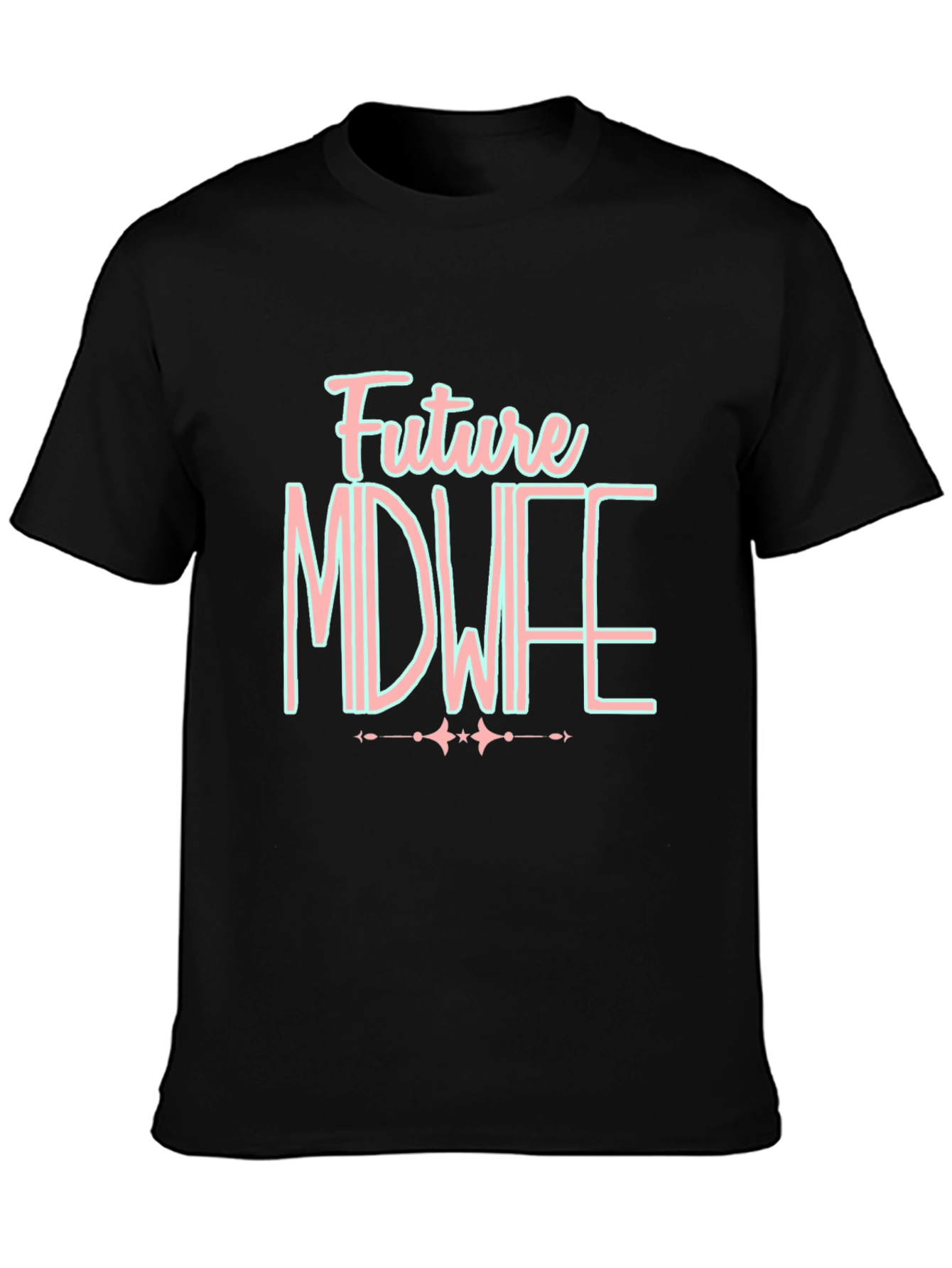Black Future Midwife T-Shirt - Black Cotton Tee view 3