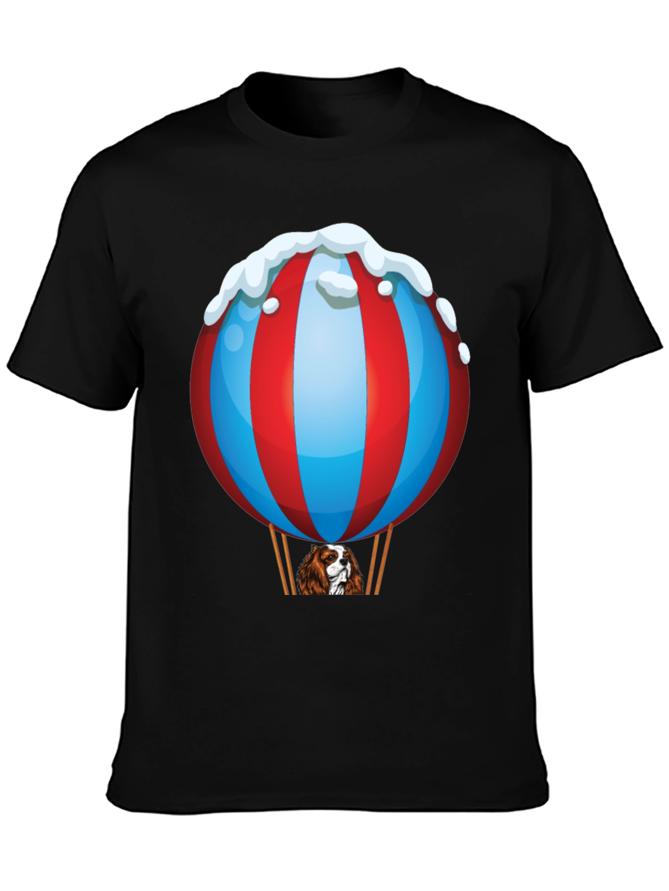 Black Dog in Hot Air Balloon T-Shirt view 3