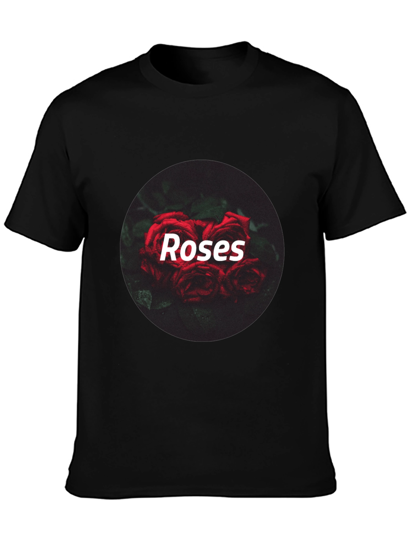 Black Roses Graphic T-Shirt - Black Crew Neck Tee view 3