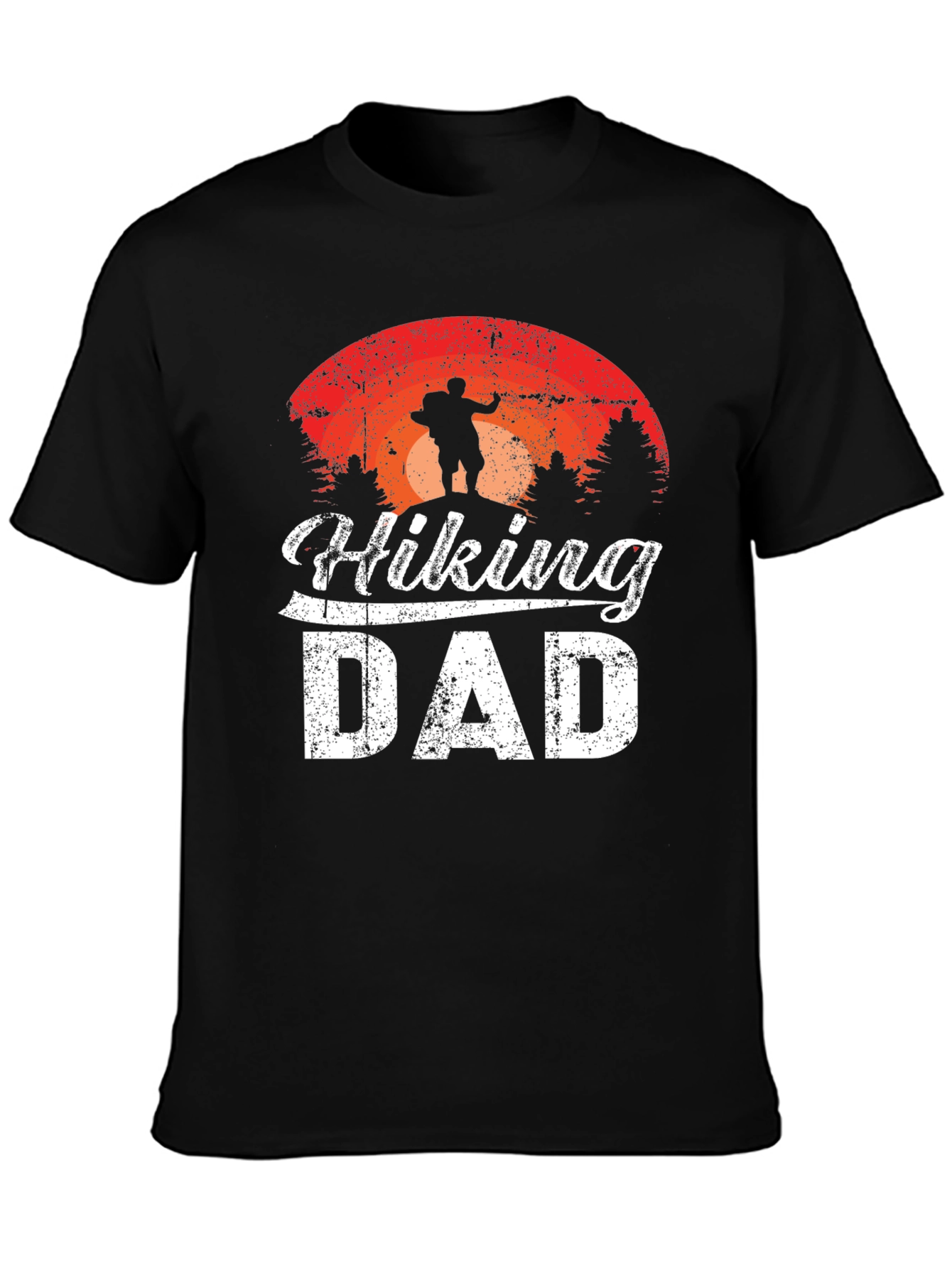 Black Hiking Dad T-Shirt - Outdoor Adventure Apparel view 3