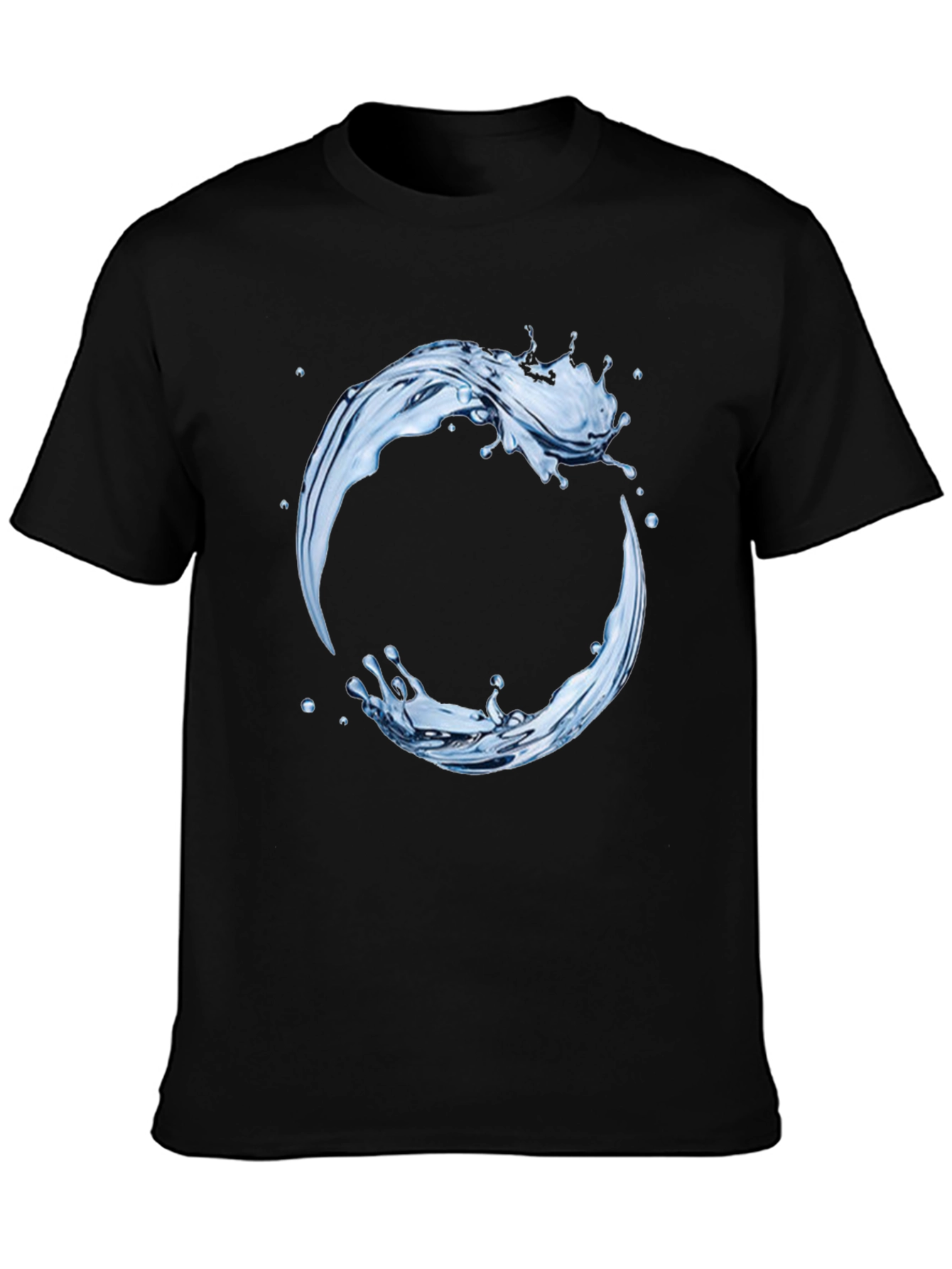 Black Water Splash Graphic Tee - Circular Design view 3