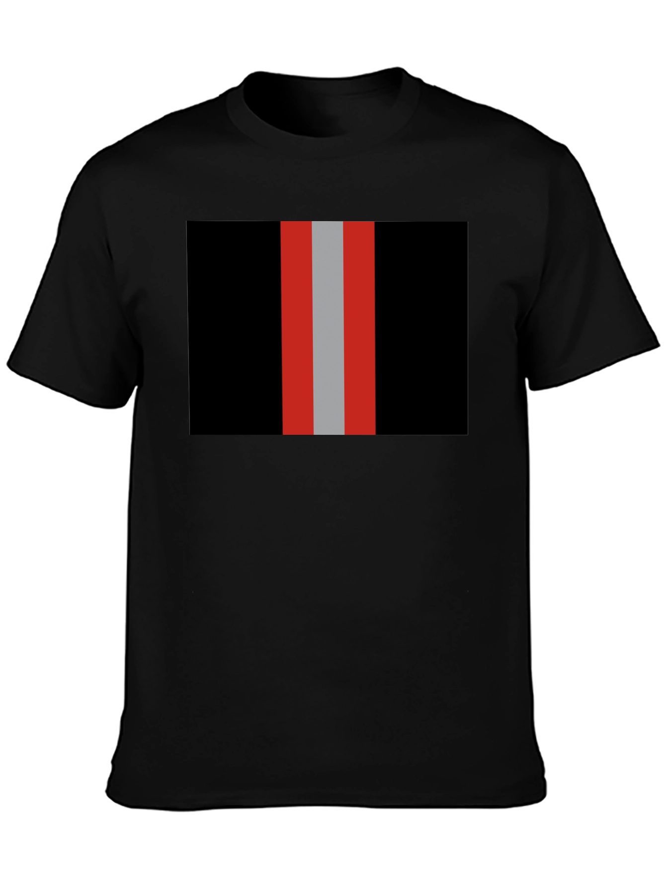 Black Striped Graphic Tee - Black with Bold Stripes view 3