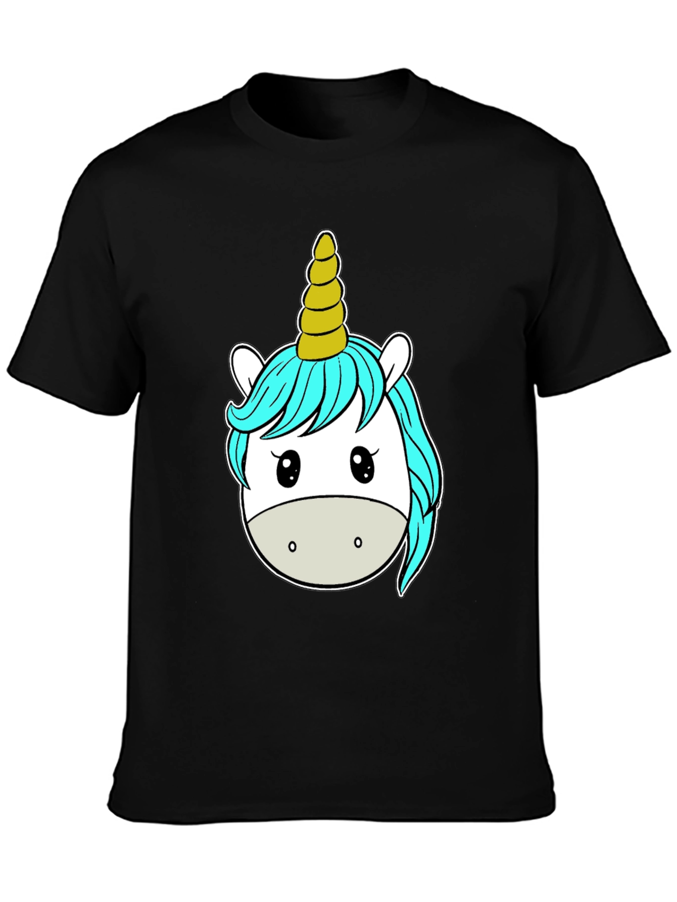 Black Unicorn Graphic Tee - Black Cotton T-Shirt view 3
