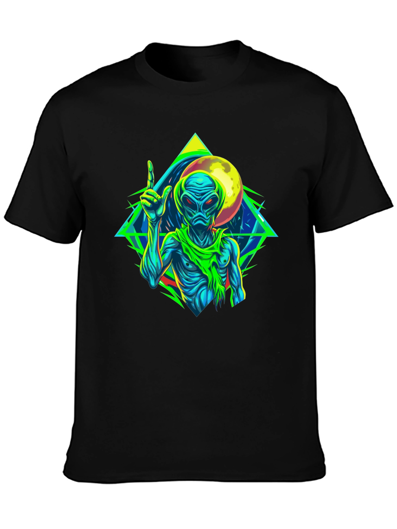 Black Alien Graphic Tee - Black Short Sleeve view 3