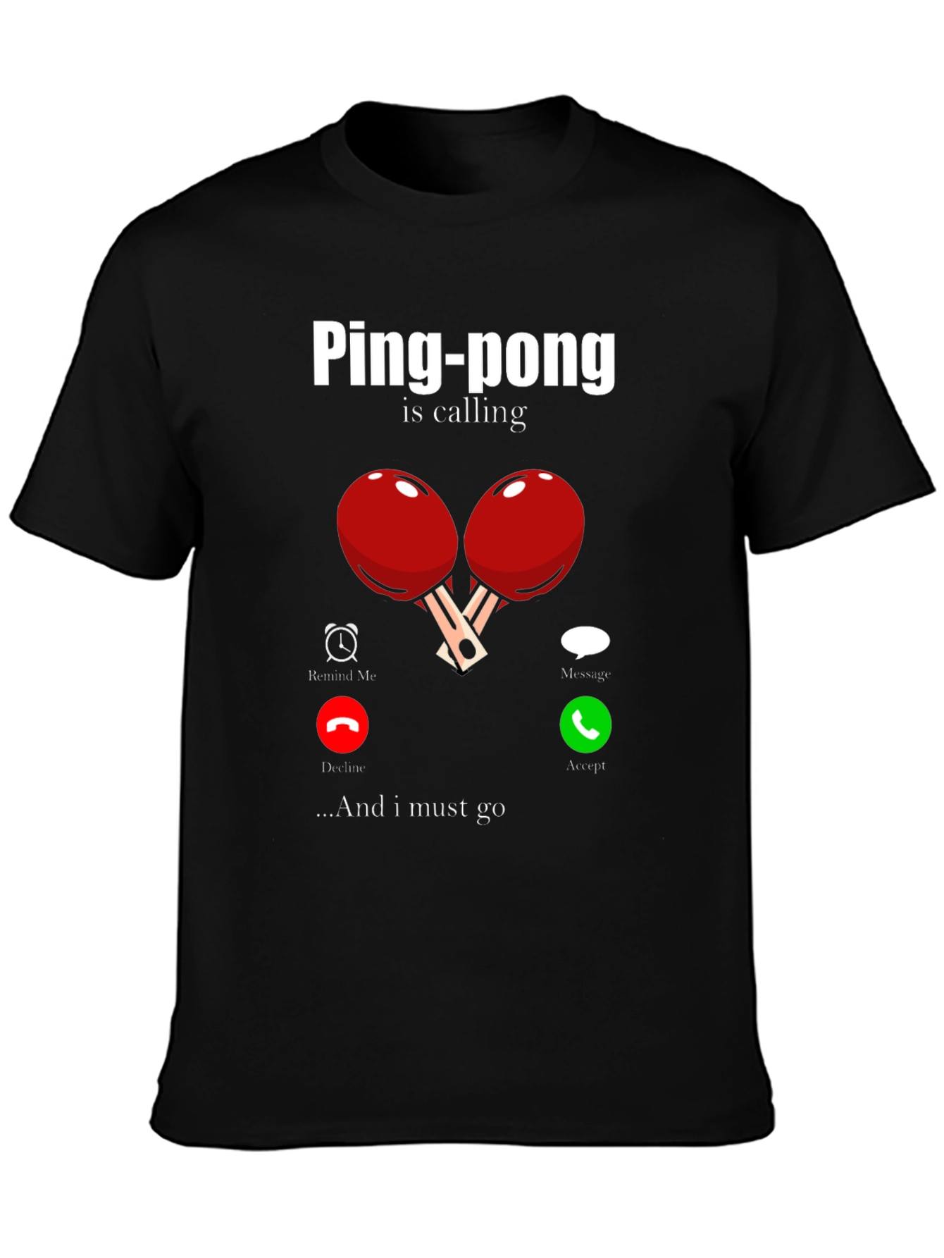 Black Ping-Pong Is Calling Men's T-Shirt view 3