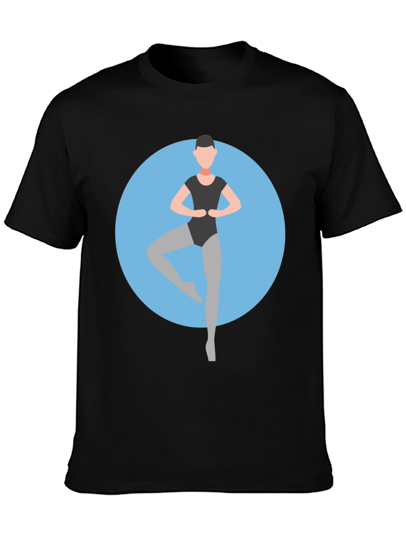 Black Ballerina Graphic Tee - Black Cotton T-Shirt view 3
