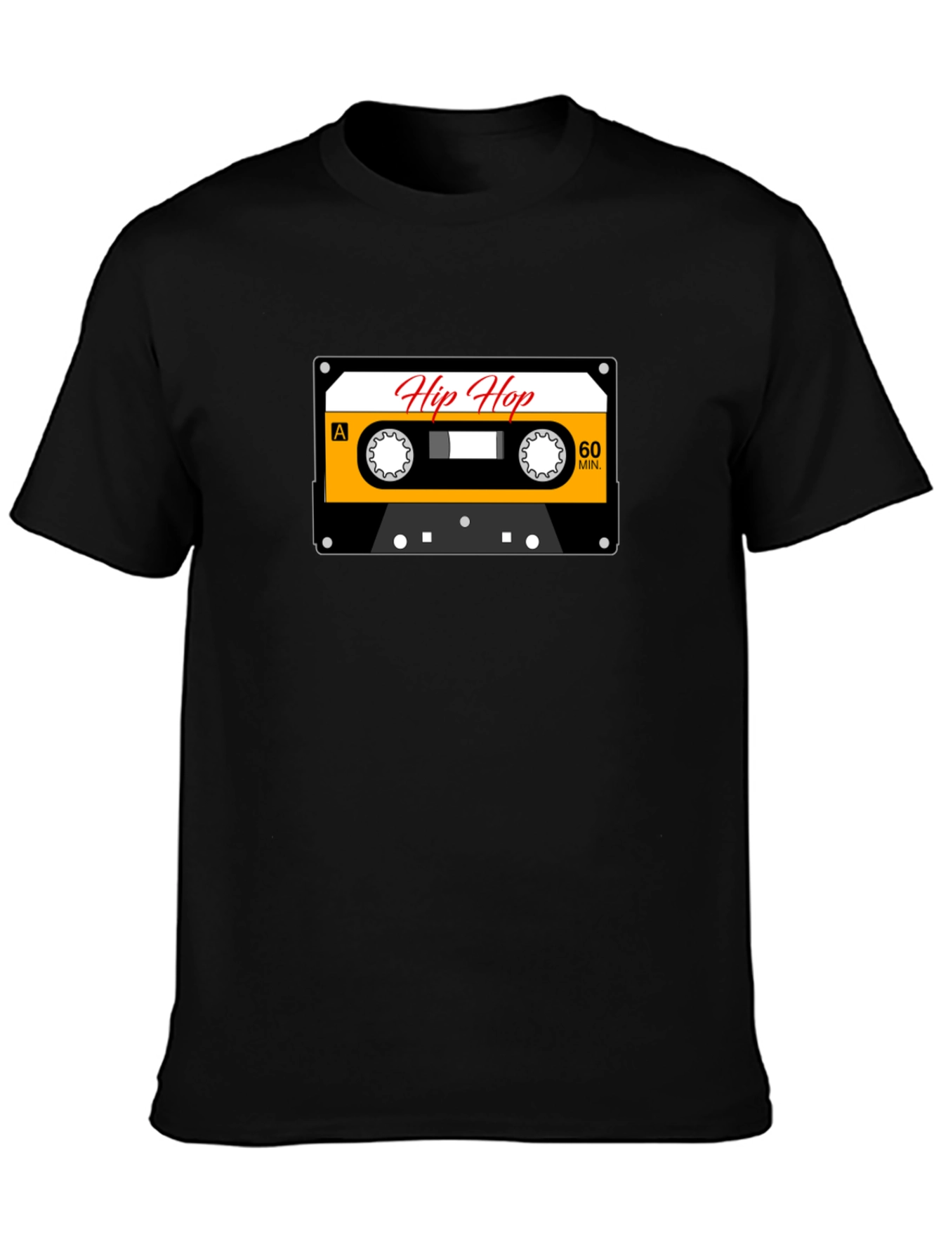 Black Hip Hop Mixtape Graphic Tee - Retro Cassette T-Shirt view 3