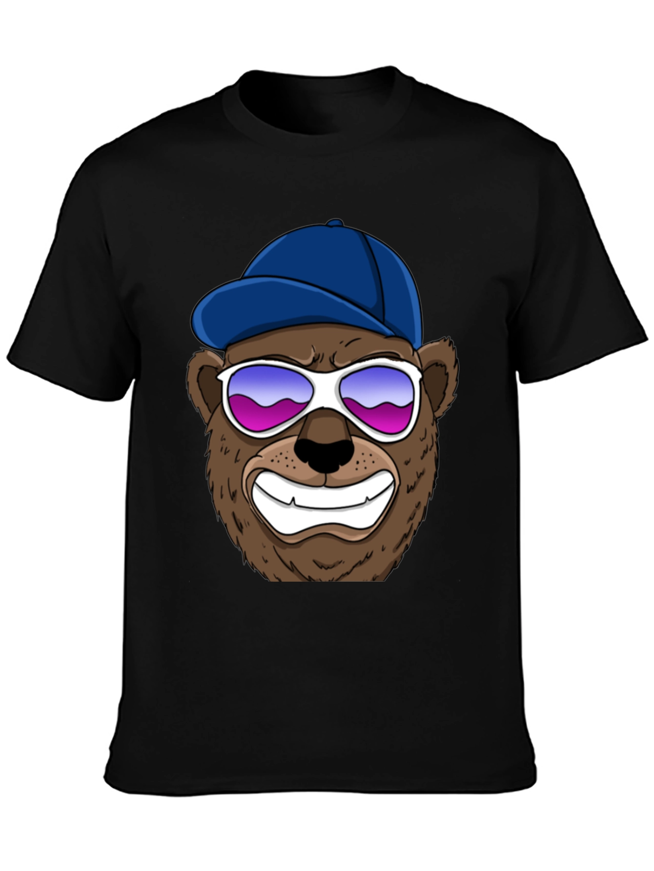 Black Cool Bear Graphic Tee - Black view 3