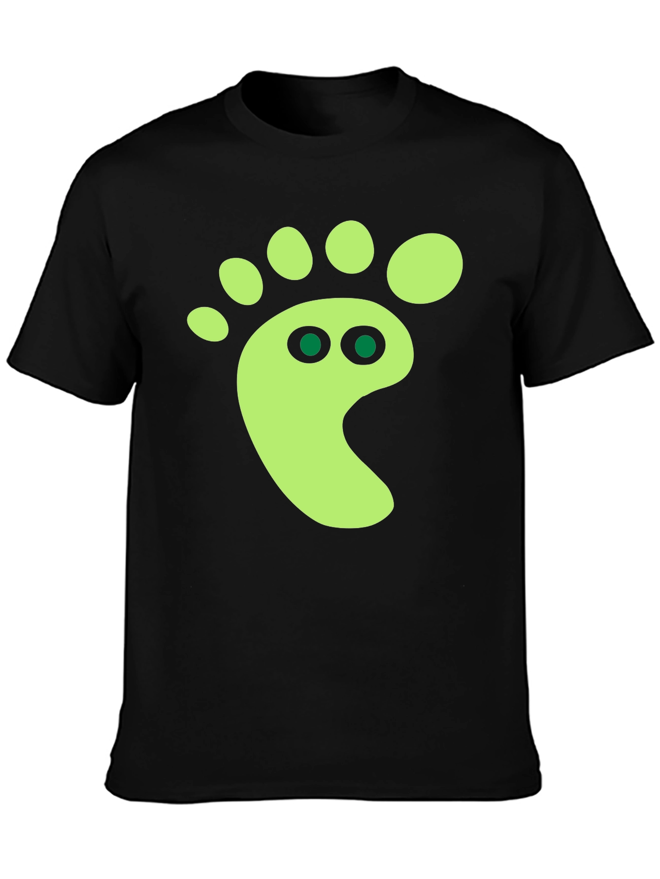 Black Funky Footprint Graphic Tee - Black Cotton Shirt view 3