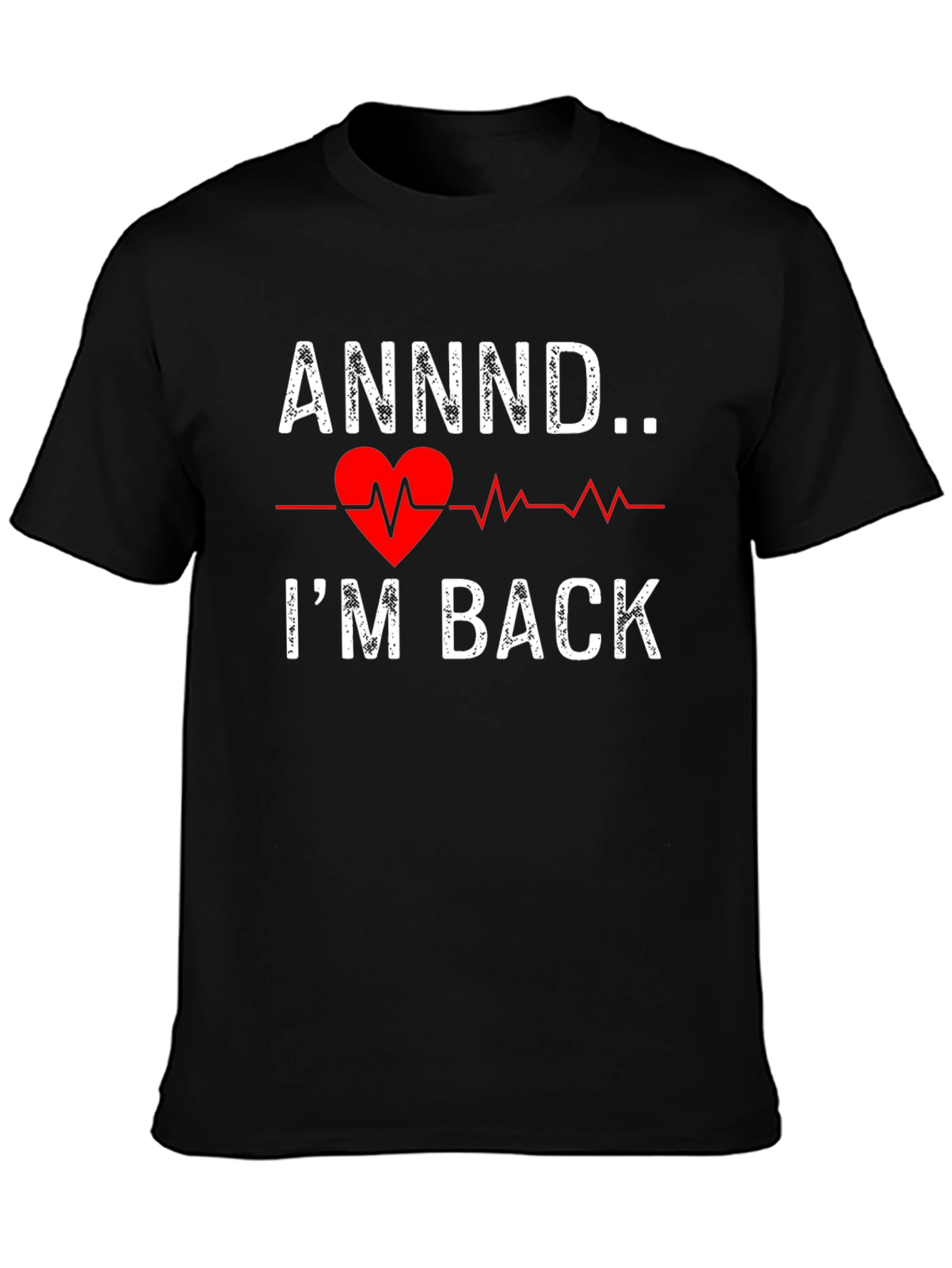 Black I'm Back Heartbeat Graphic Tee view 3