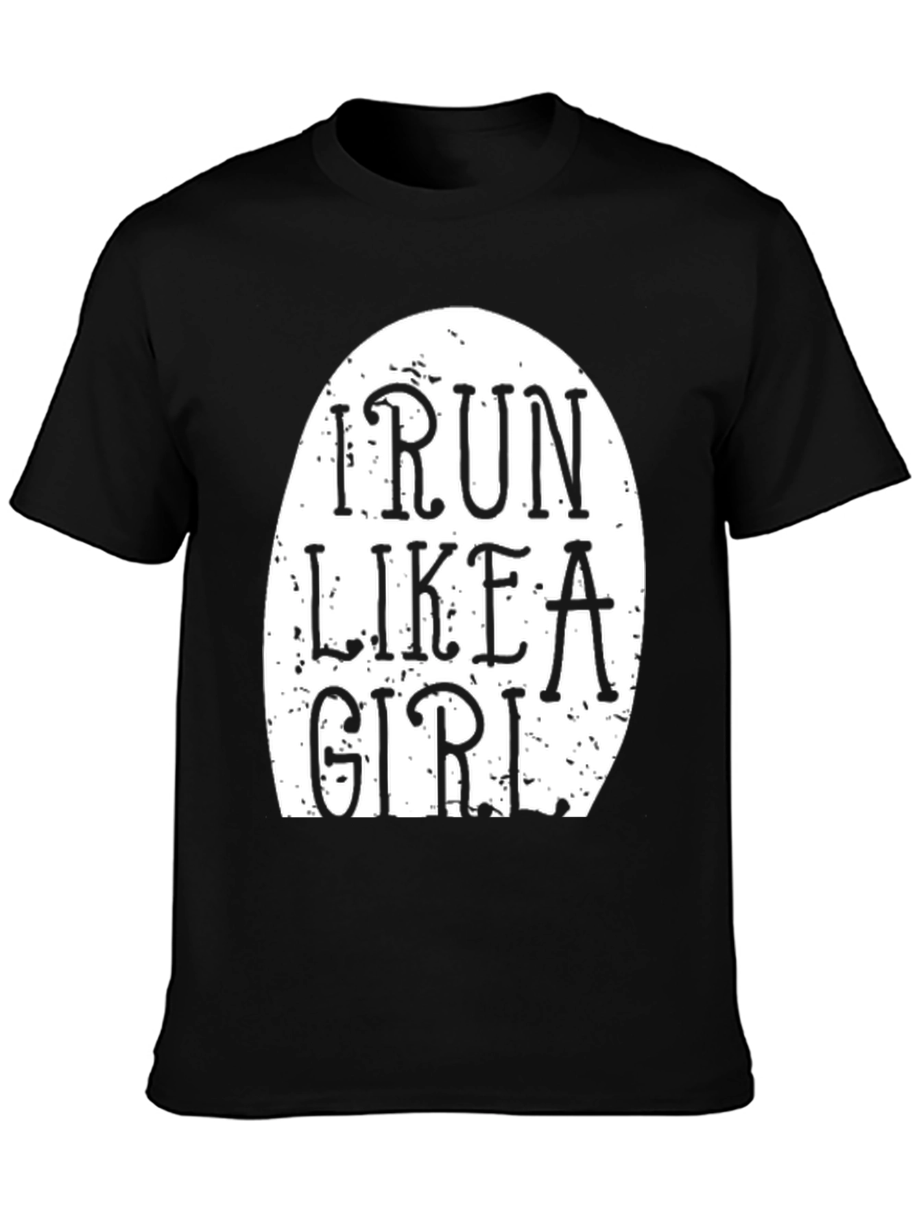 Black I Run Like A Girl Graphic Tee - Sporty & Funny view 3