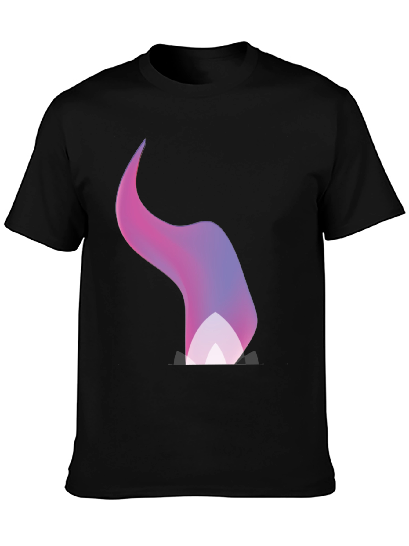 Black Gradient Flame Graphic Black T-Shirt view 3