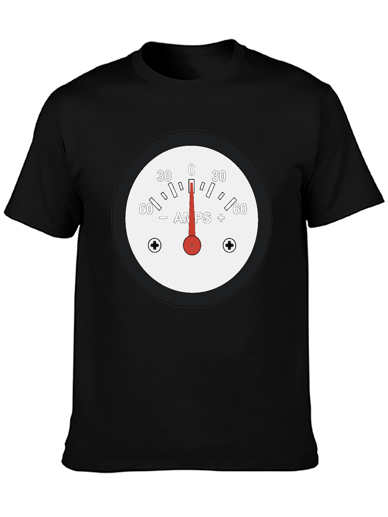 Black Amps Gauge Graphic Tee - Black Cotton T-Shirt view 3