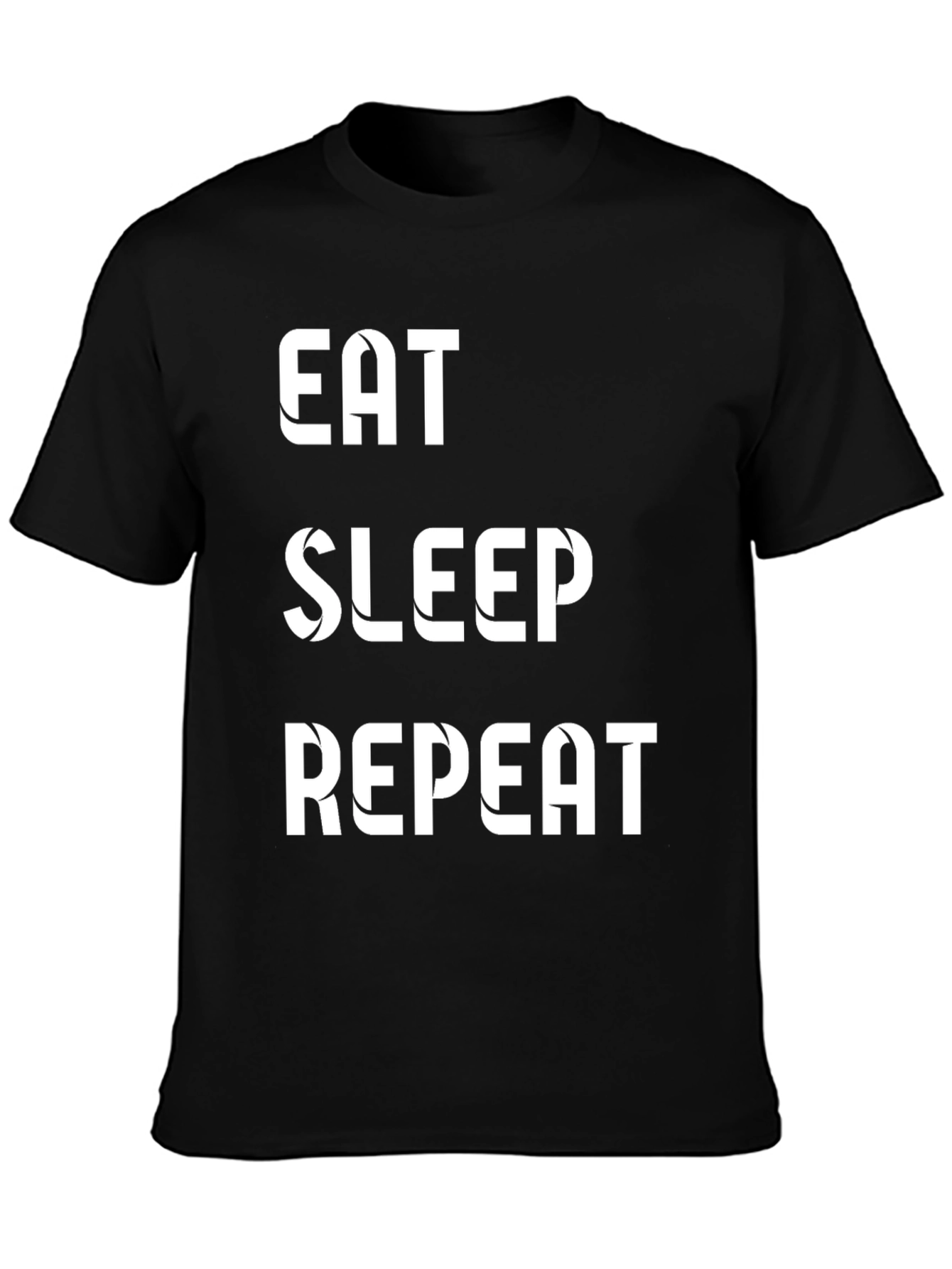 Black Eat Sleep Repeat Black T-Shirt view 3