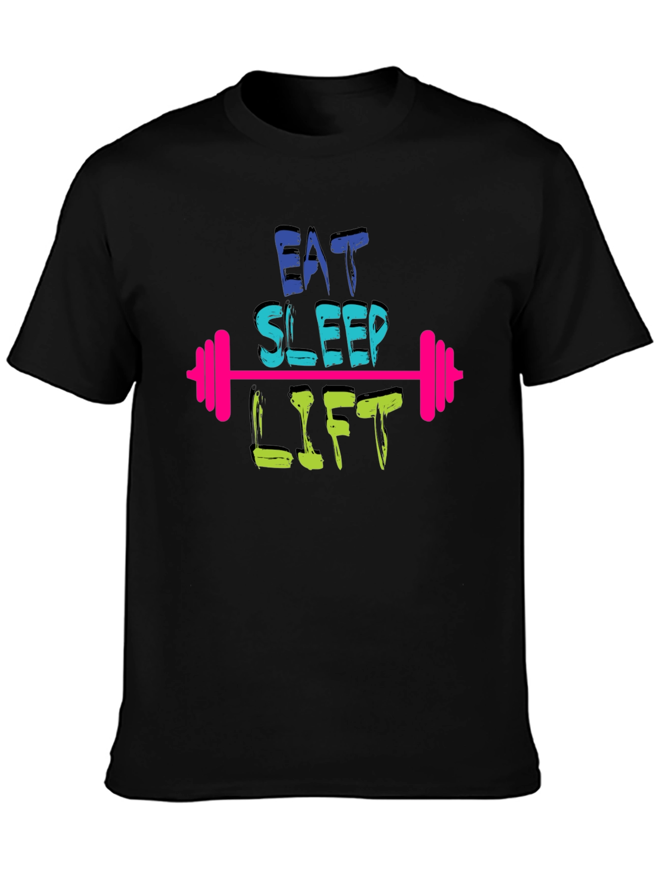 Black Eat Sleep Lift Gym Workout T-Shirt view 3