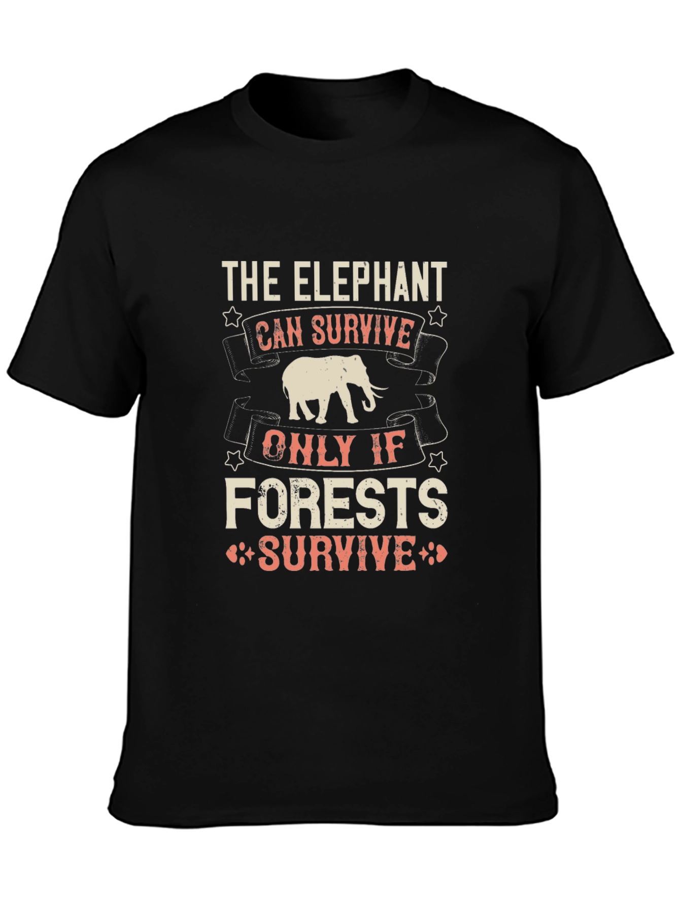 Black Elephant Conservation T-Shirt: Save the Forests view 3
