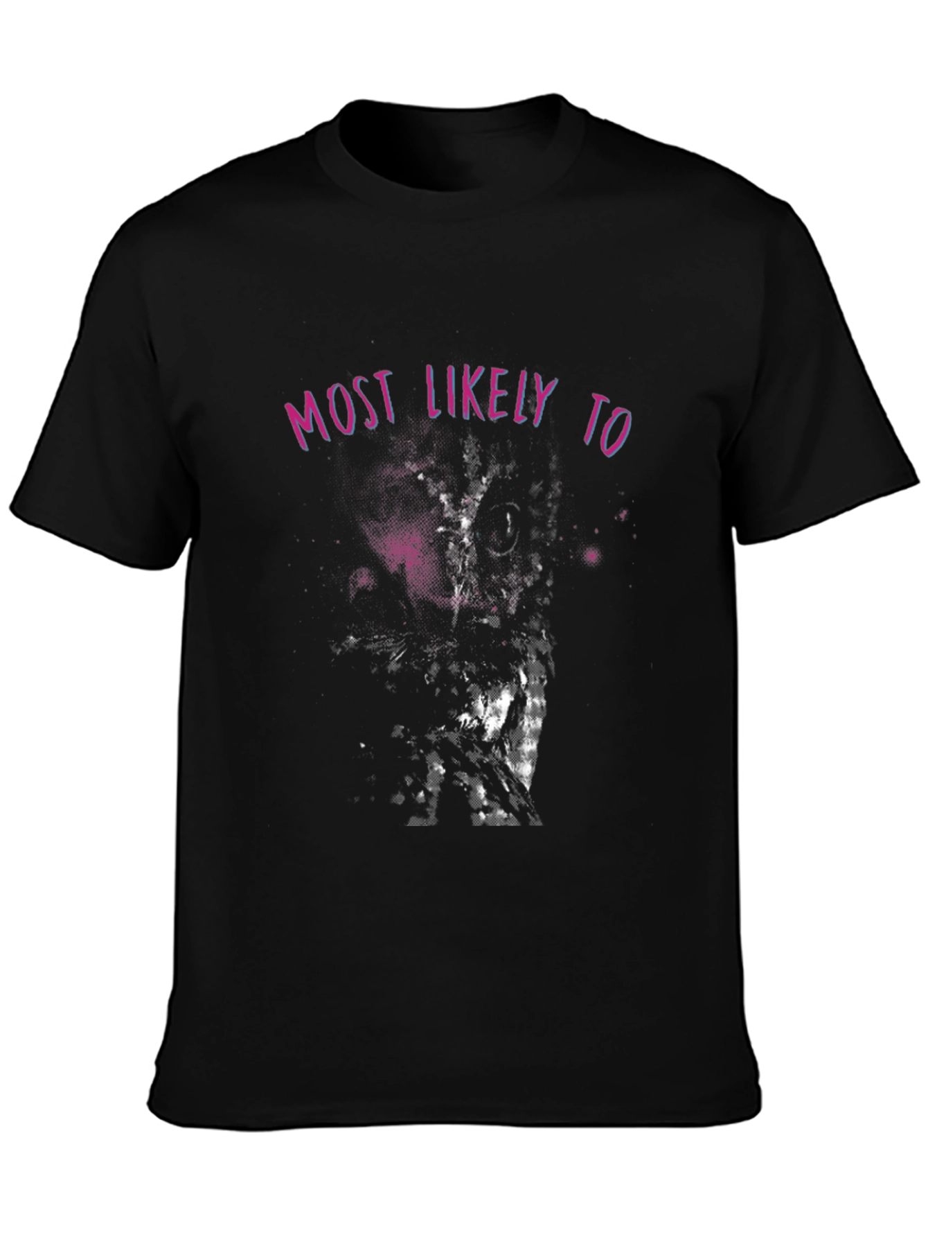 Black Most Likely To Graphic Tee - Black Cotton T-Shirt view 3