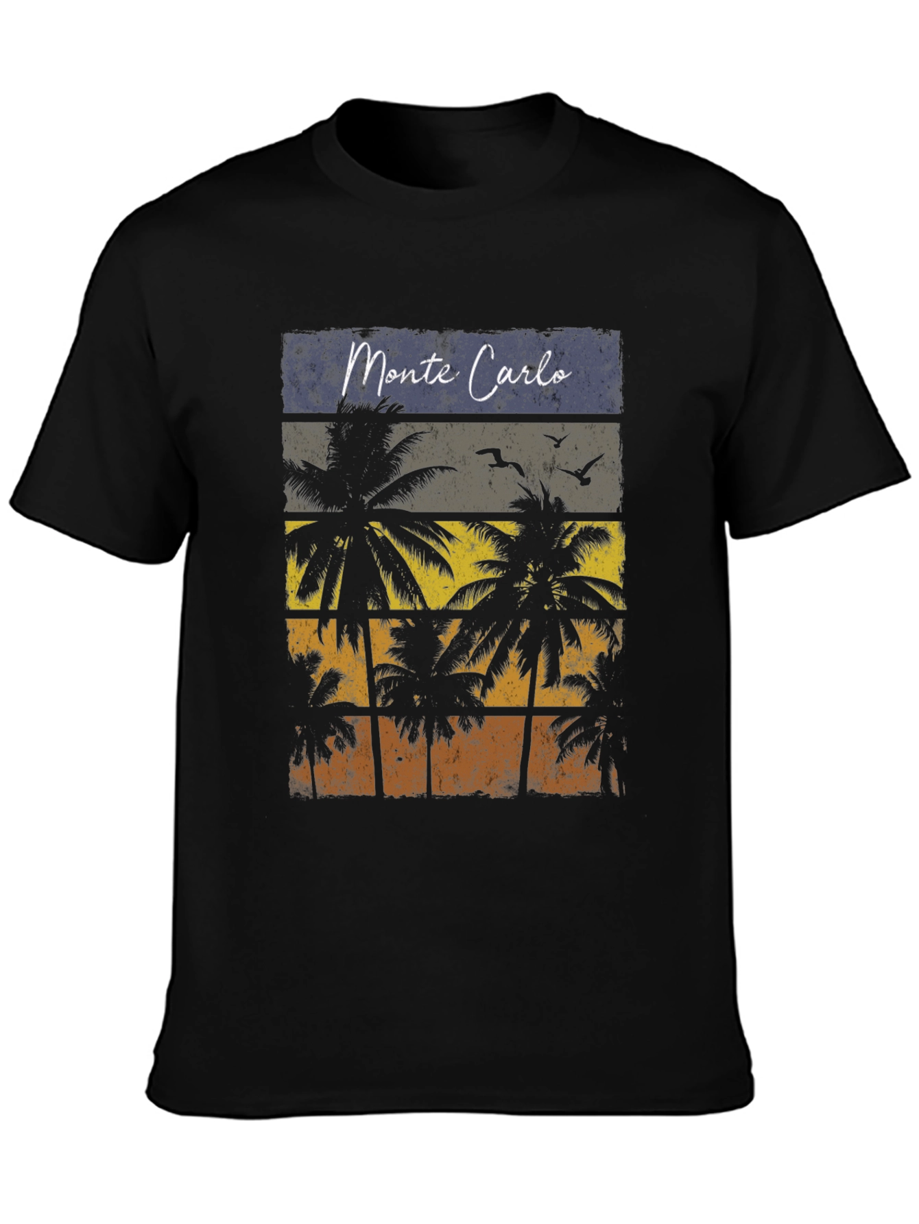 Black Monte Carlo Palms Graphic T-Shirt view 3