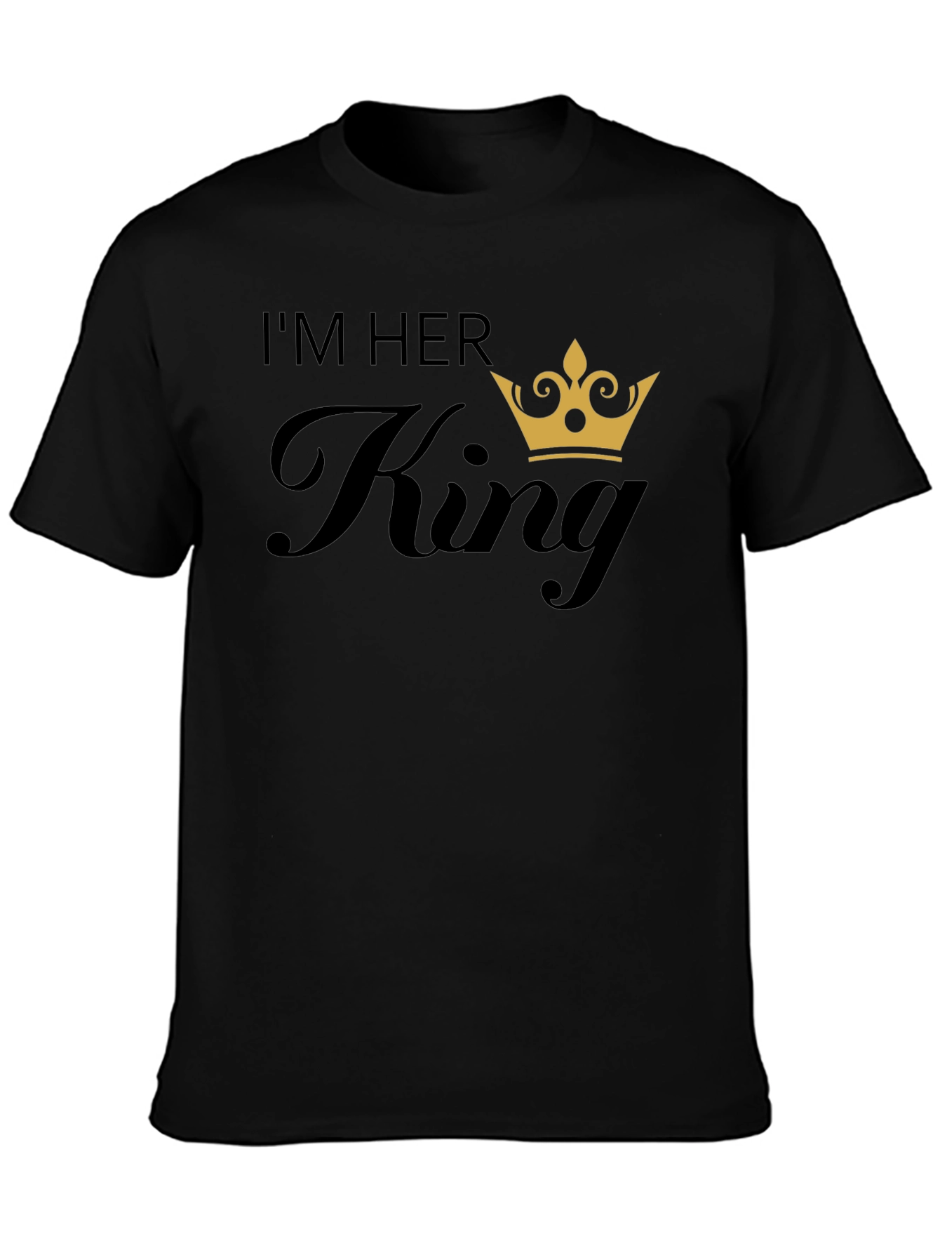 Black I'm Her King Matching Couple T-Shirt view 3