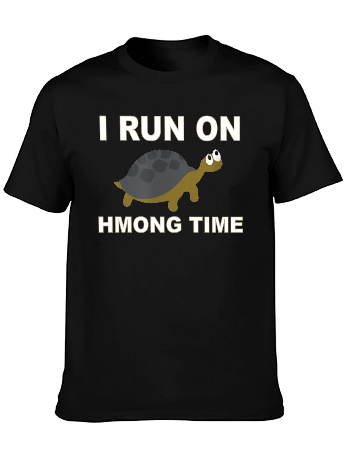 Black I Run On Turtle Hmong Time T-Shirt Funny Hmong Pride view 3