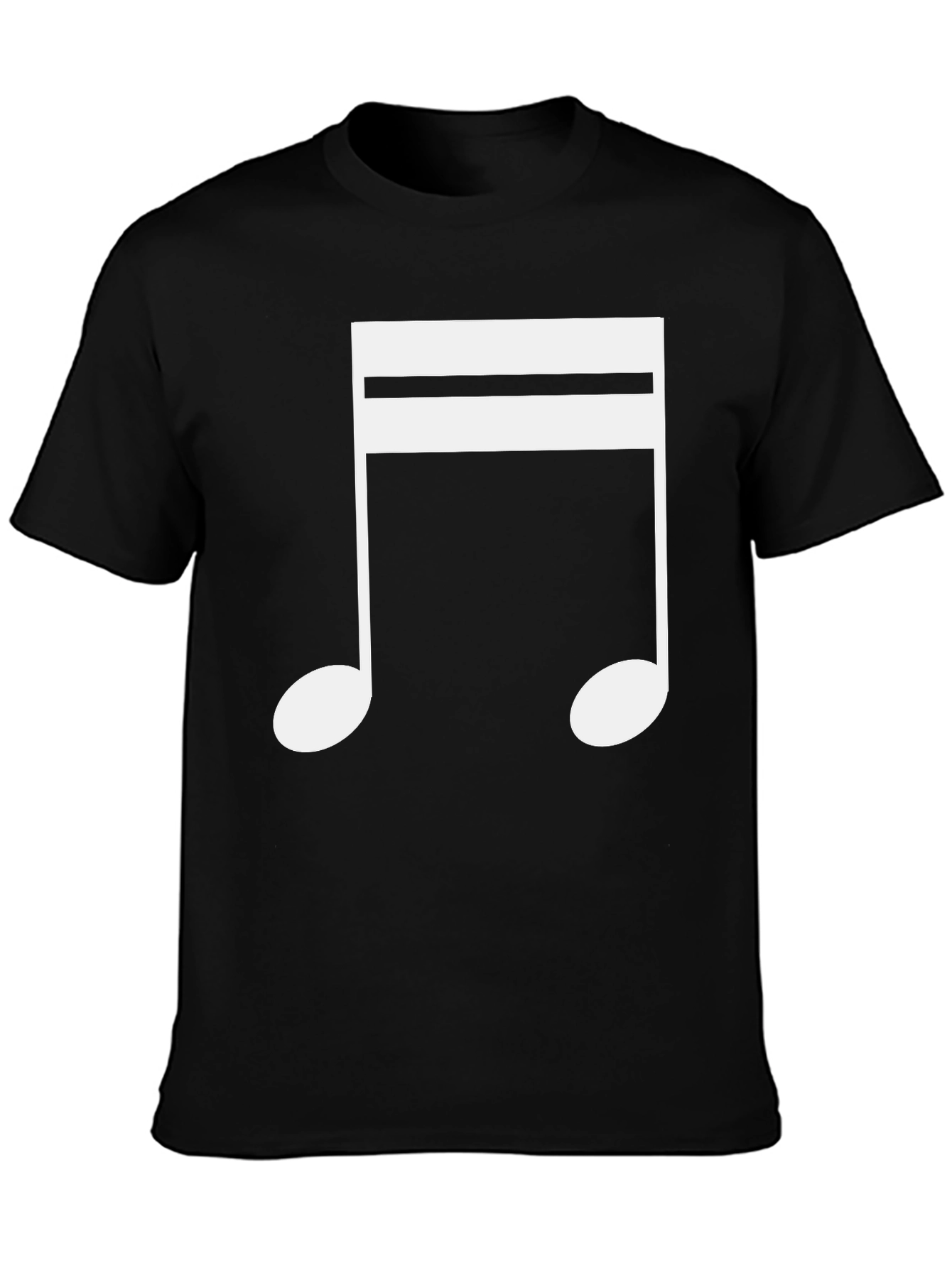 Black Music Note Graphic Tee - Black Cotton T-Shirt view 3
