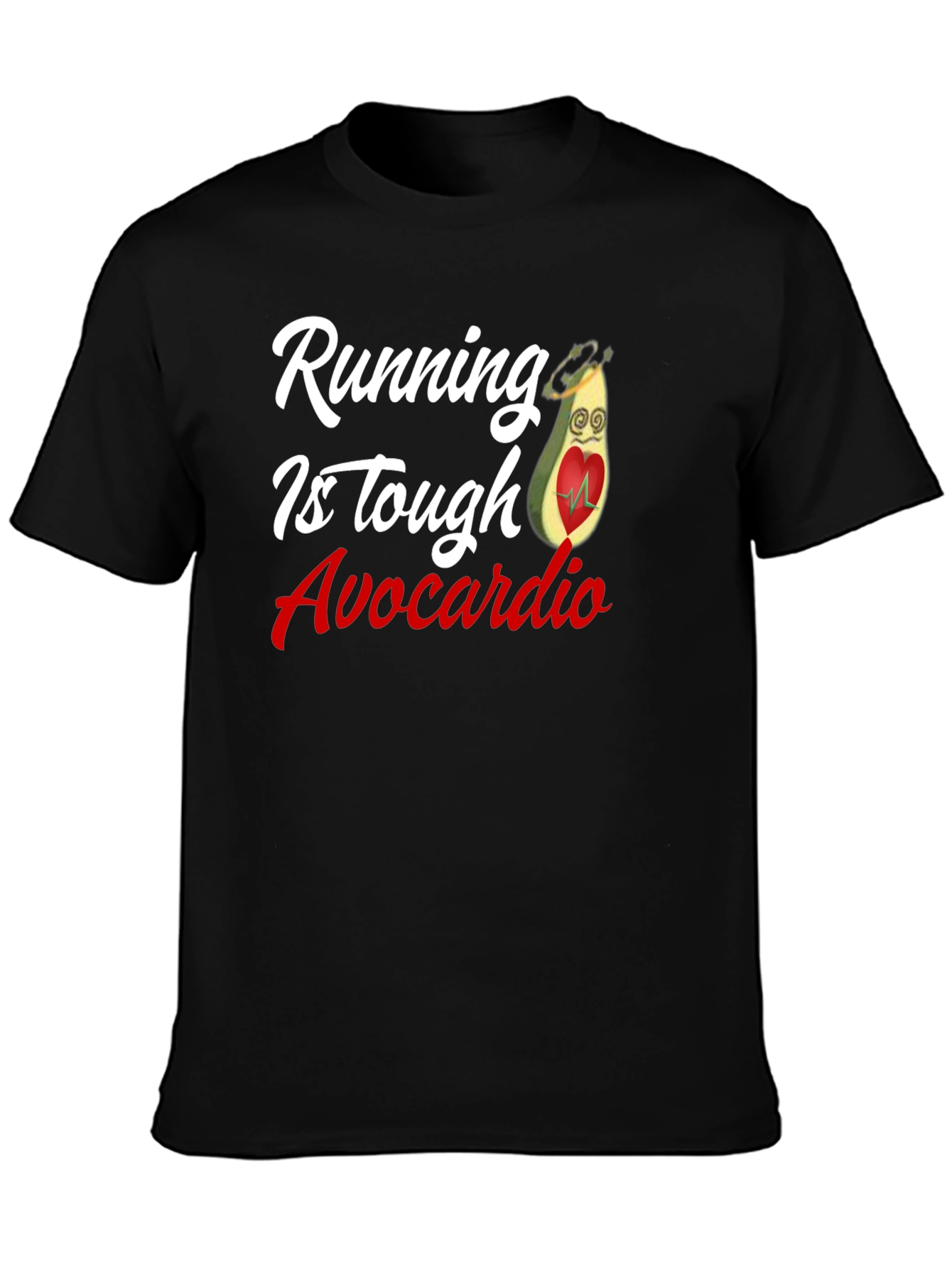 Black Running is Tough Avocardio Black T-Shirt view 3