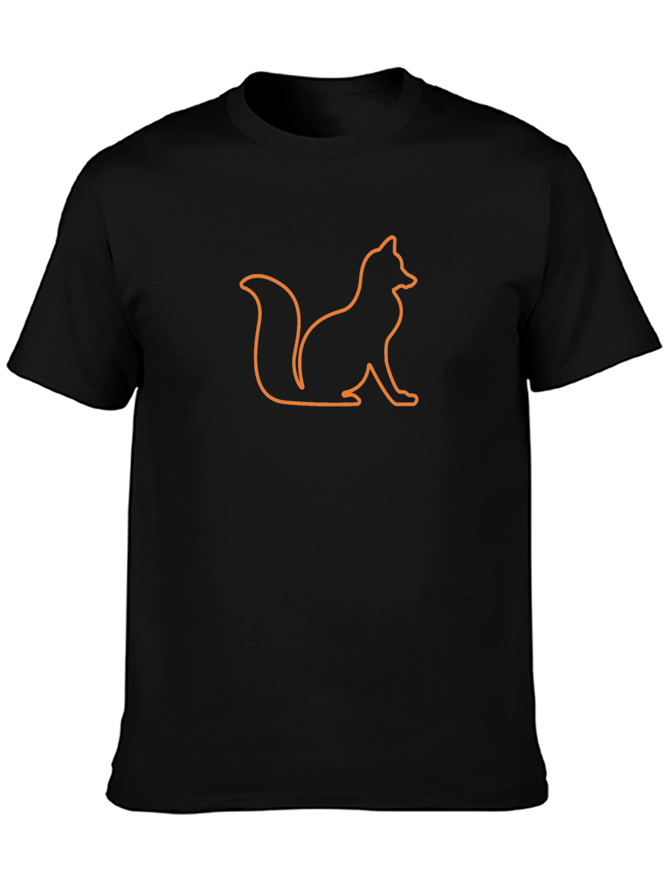 Black Fox Outline Graphic T-Shirt - Minimalist Design view 3