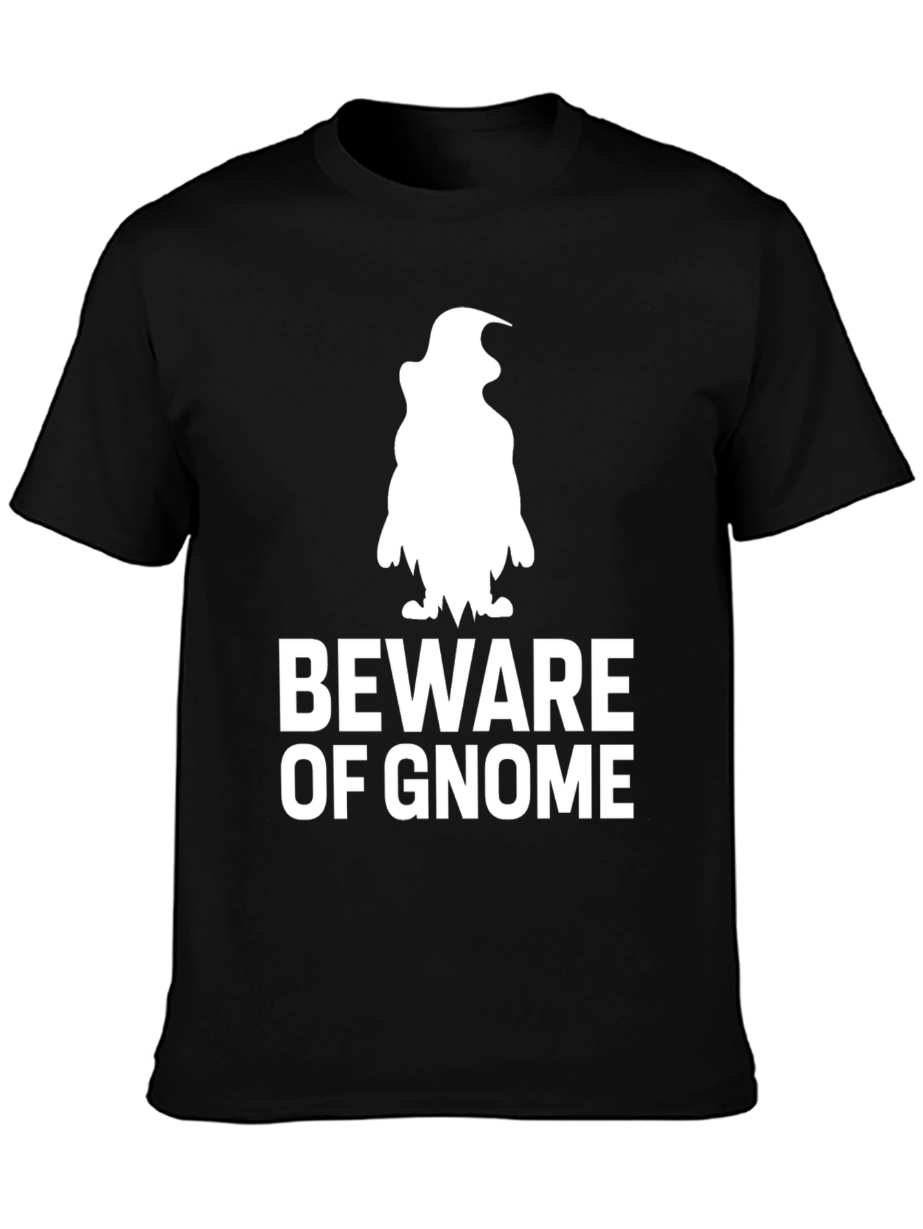 Black Beware of Gnome Graphic T-Shirt - Black view 3