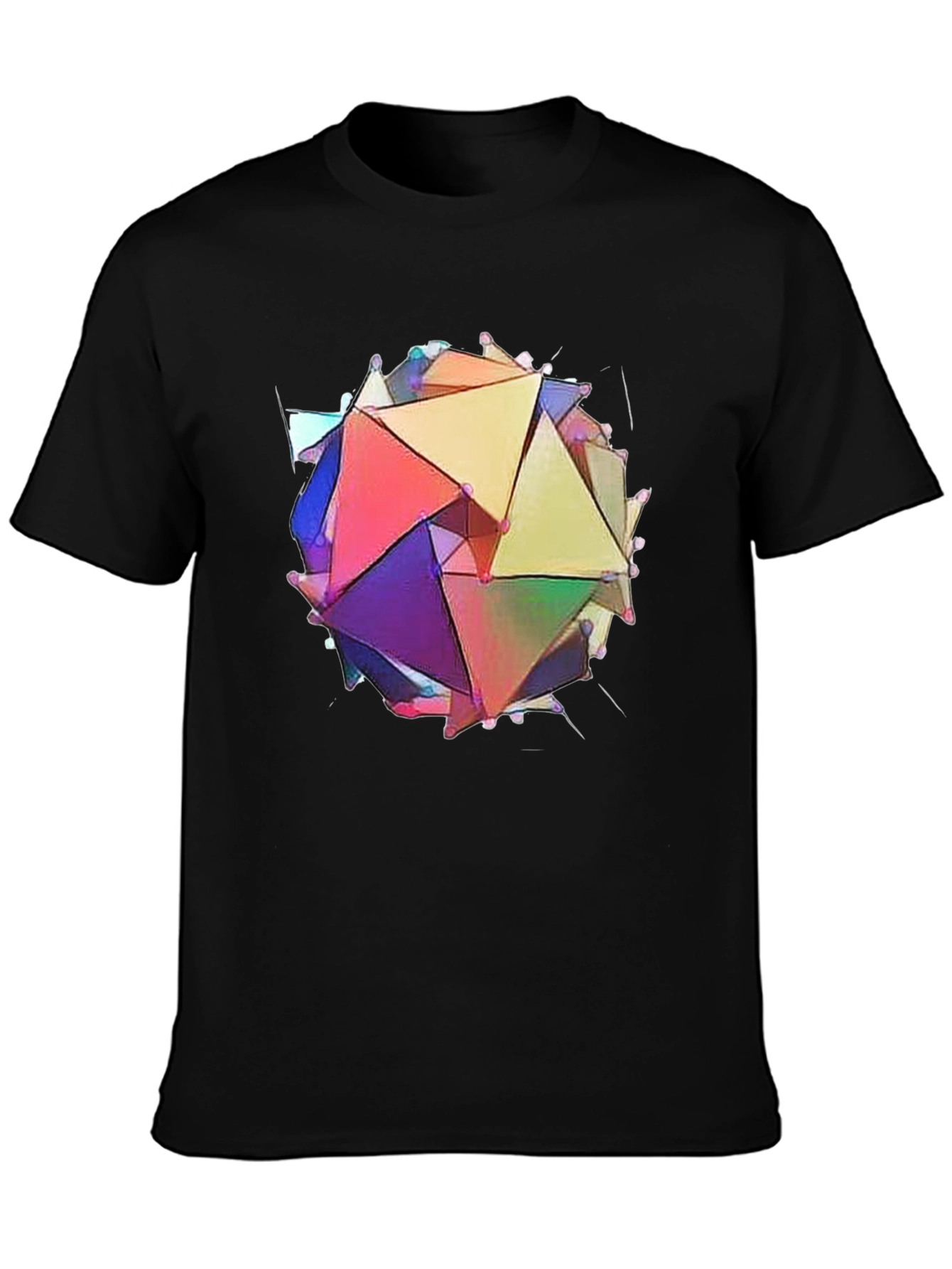 Black Abstract Geometric Prism Tee view 3