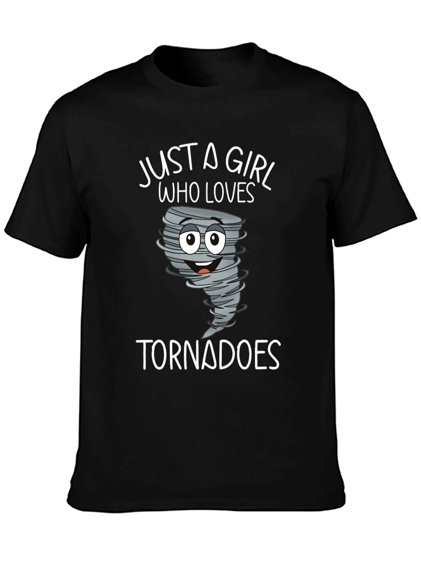Black Just a Girl Who Loves Tornadoes T-Shirt view 3