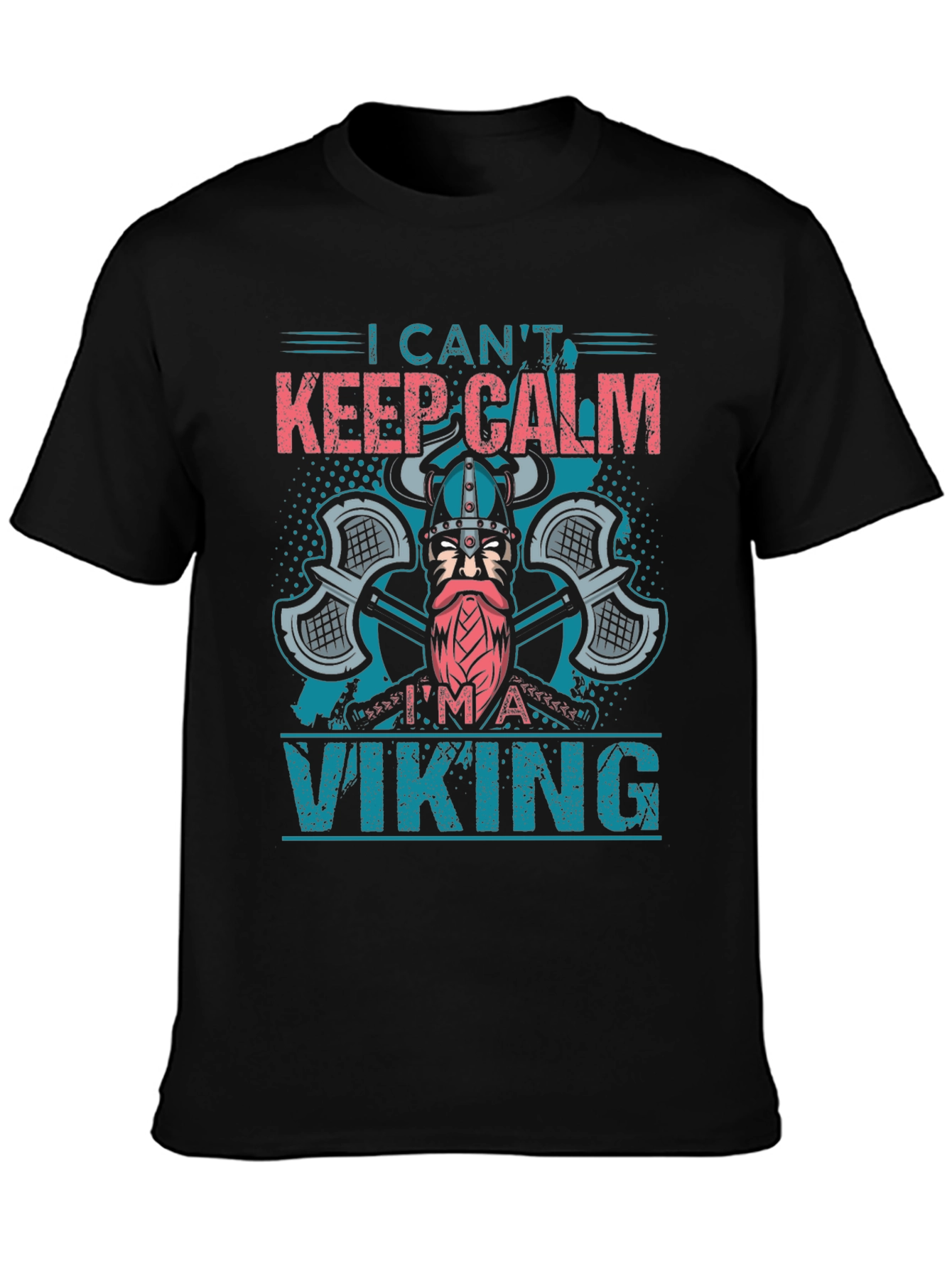 Black Viking Graphic T-Shirt - I Can't Keep Calm! view 3