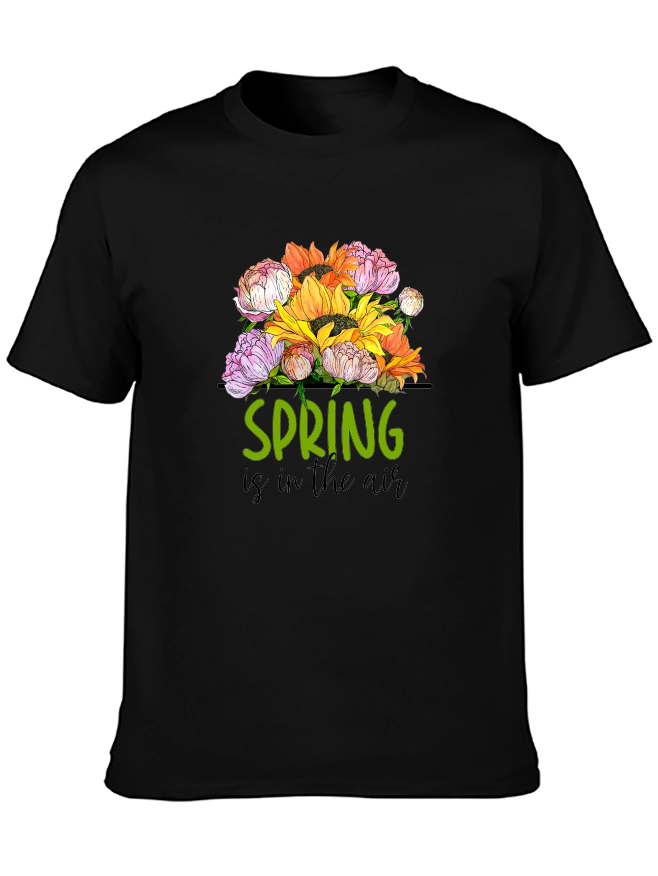 Black Spring is in the Air Graphic T-Shirt view 3