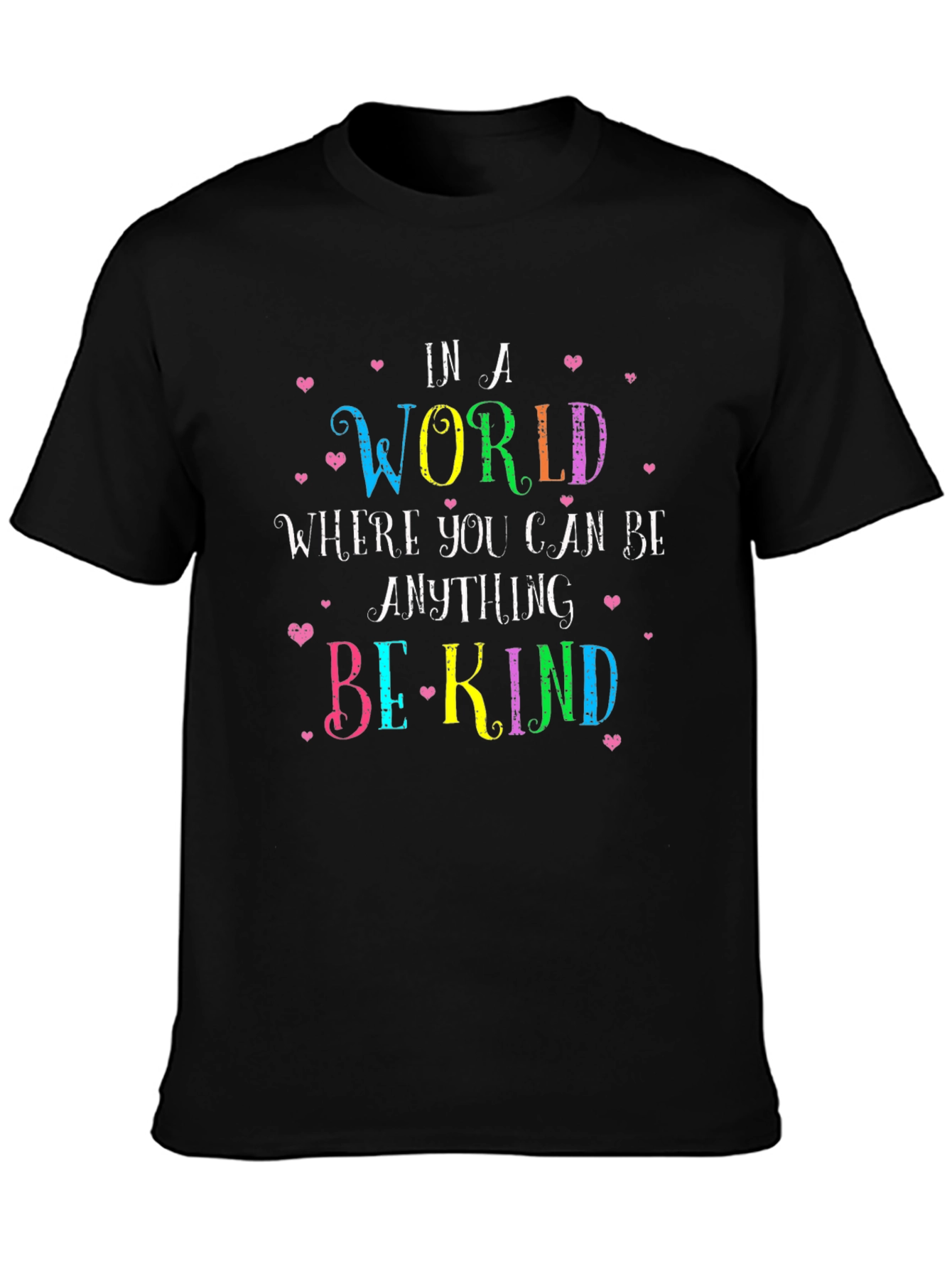 Black Be Kind T-Shirt - Inspirational Graphic Tee view 3