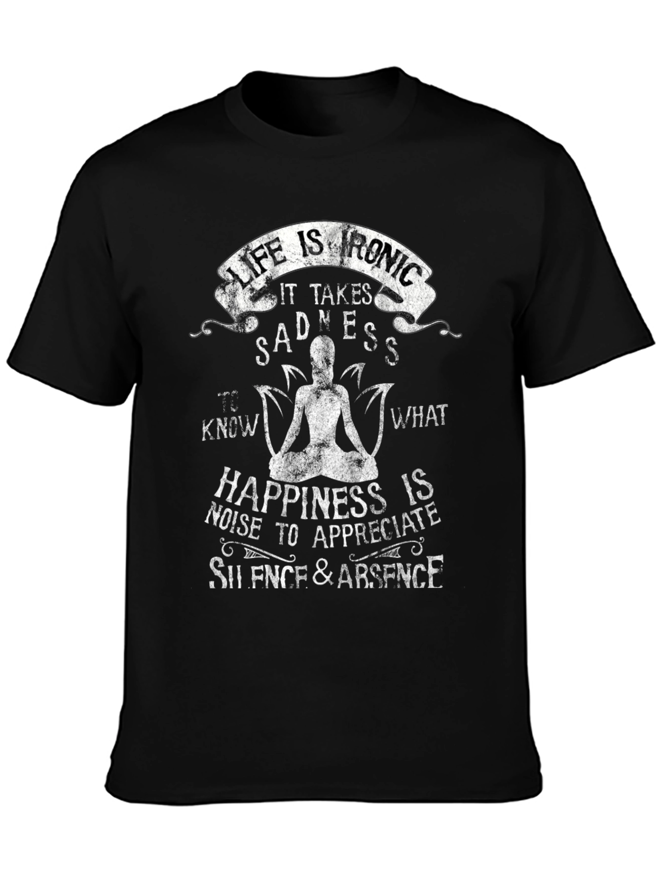 Black Life Is Ironic Graphic T-Shirt view 3