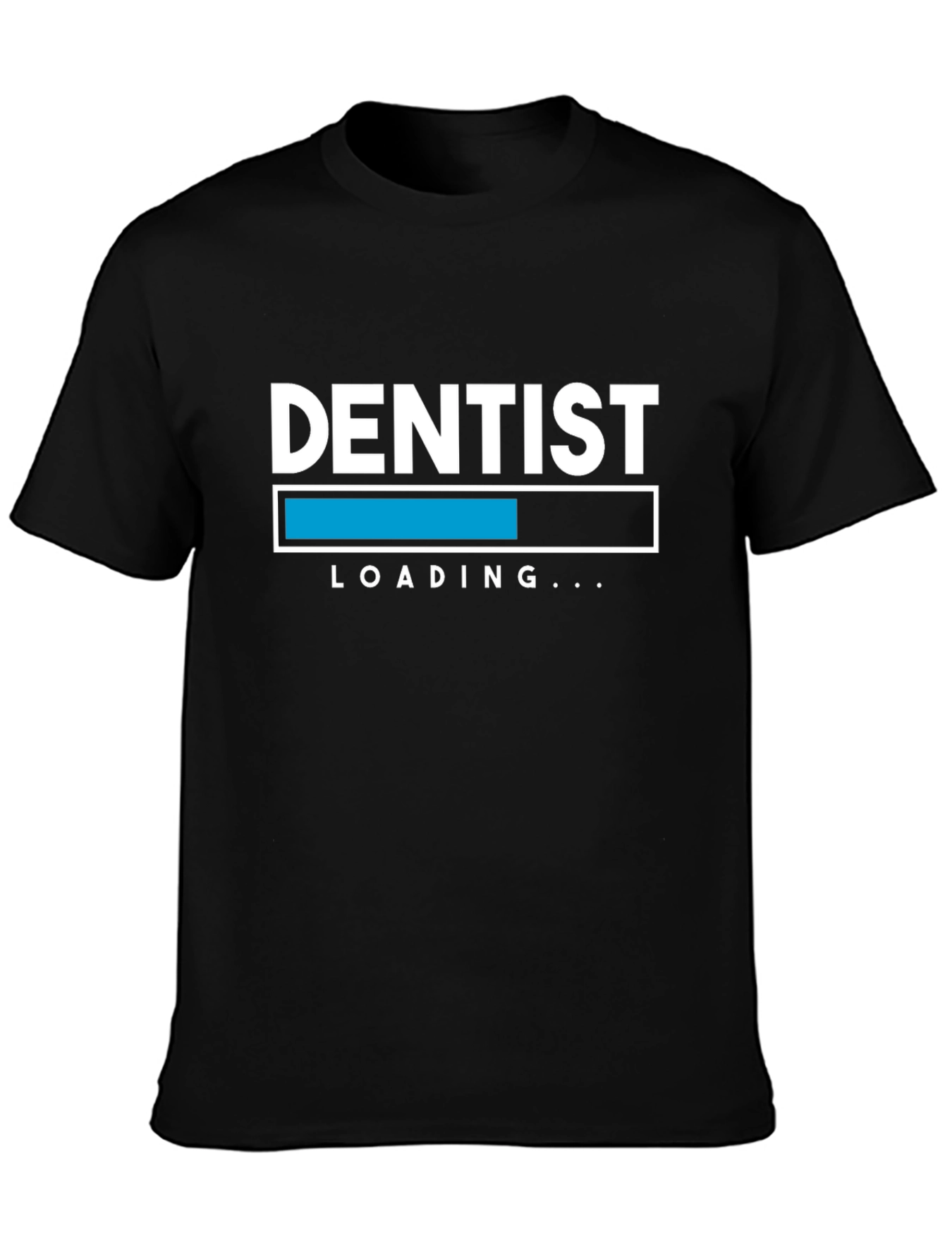 Black Dentist Loading T-Shirt - Funny Dental Student Tee view 3