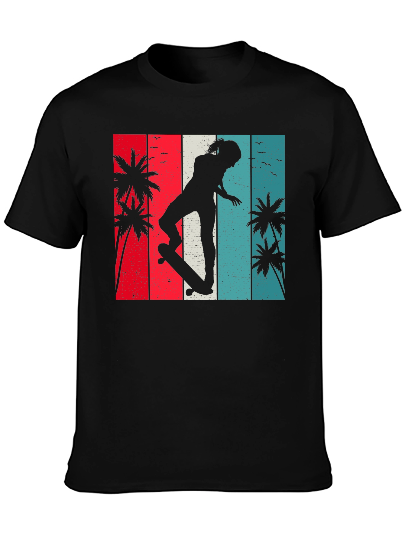 Black Retro Skater T-Shirt view 3