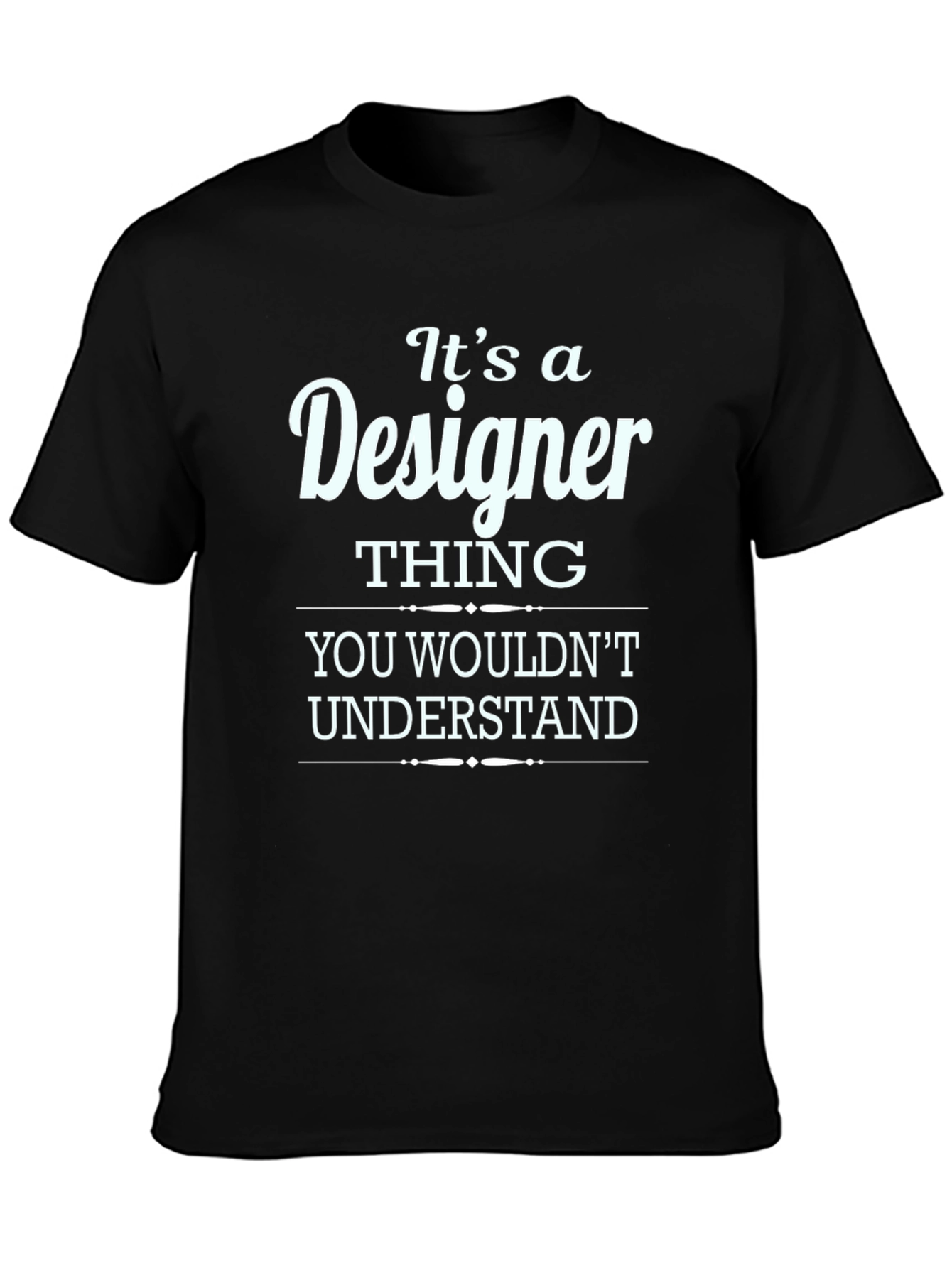 Black Designer Thing Graphic T-Shirt - Unisex Black Tee view 3