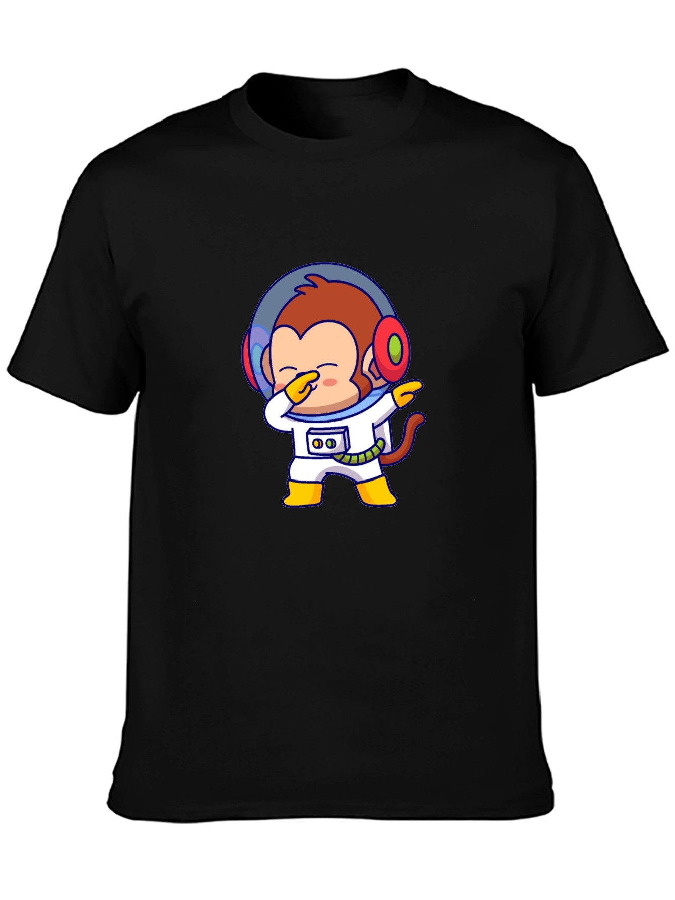 Black Monkey Astronaut T-Shirt - Dabbin' in Space! view 3