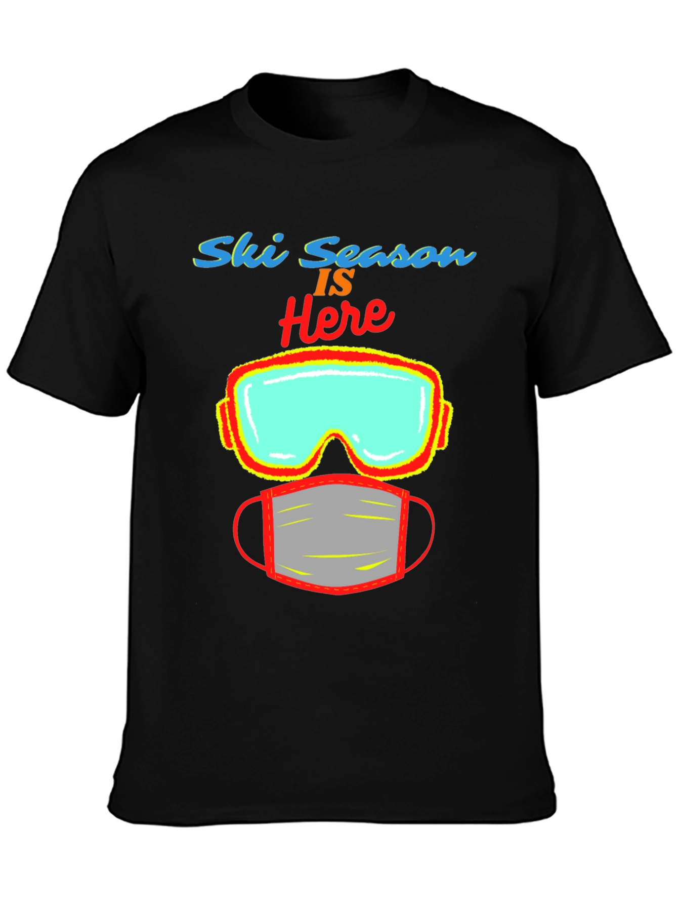Black Ski Season Mask T-Shirt view 3